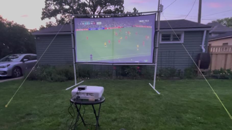 Mdbebbron 120 inch Projector Screen 16:9 Foldable Anti-Crease Portable Projector Movies Screens for Home Theater Outdoor Indoor Support Double Sided Projection customer photo 1