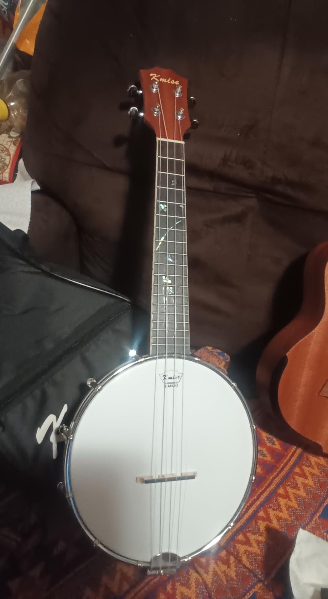 Kmise Concert Size Banjolele 23'' Sapele 4 String Portable Mini Banjo Ukulele with Gig Bag, Tuner, Strap, Strings, Piezo Pickup, Picks, Beginner Kit customer photo 1