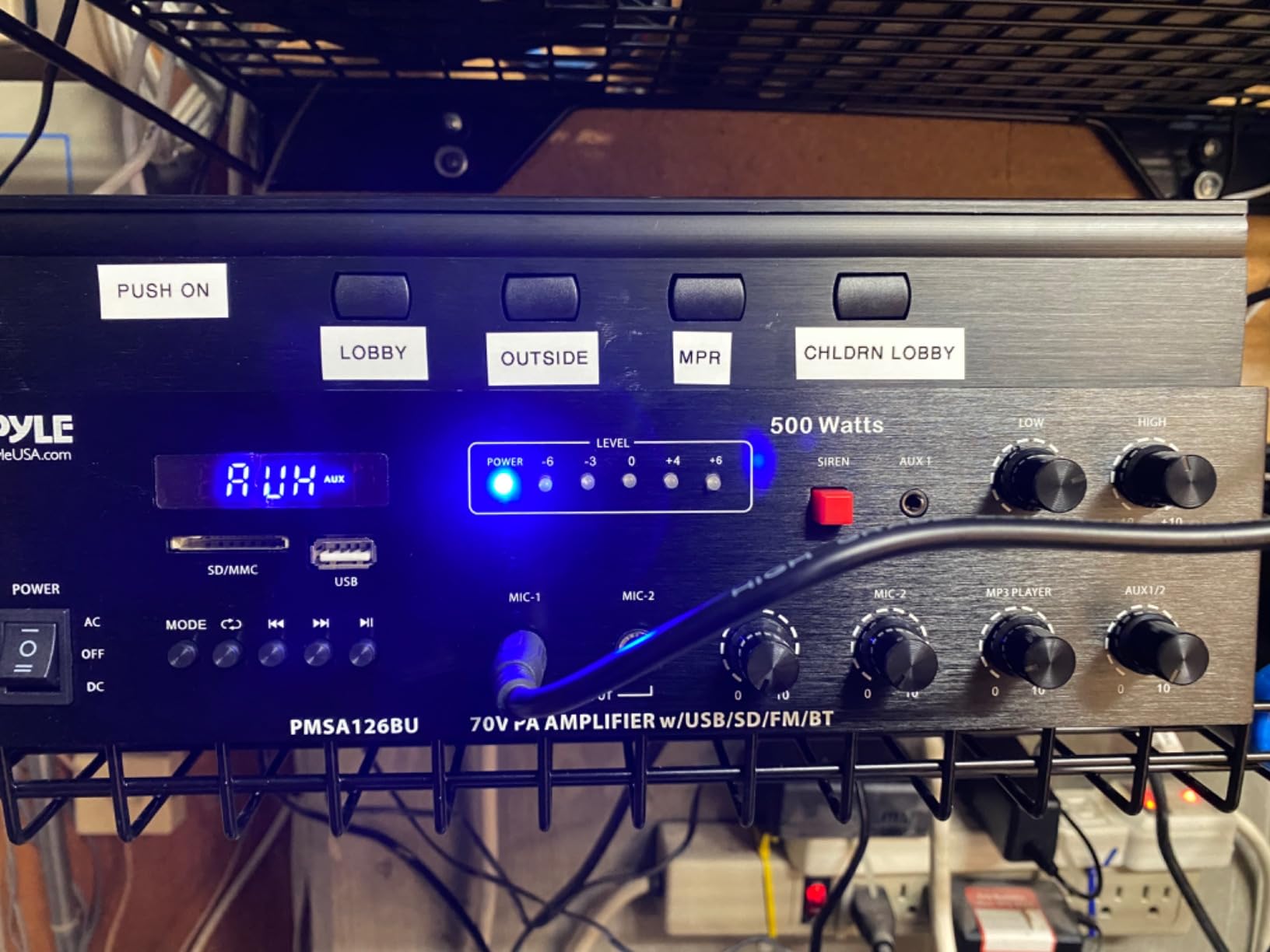 Pyle Public Address Amplifier - 500W Compact Digital Receiver w/ 70V 100V Output, Dual Mic Input, USB-A Input w/ MP3 Player, FM Radio, RCA | Home, Continuous Volume and Commercial | PMSA126BU customer photo 2