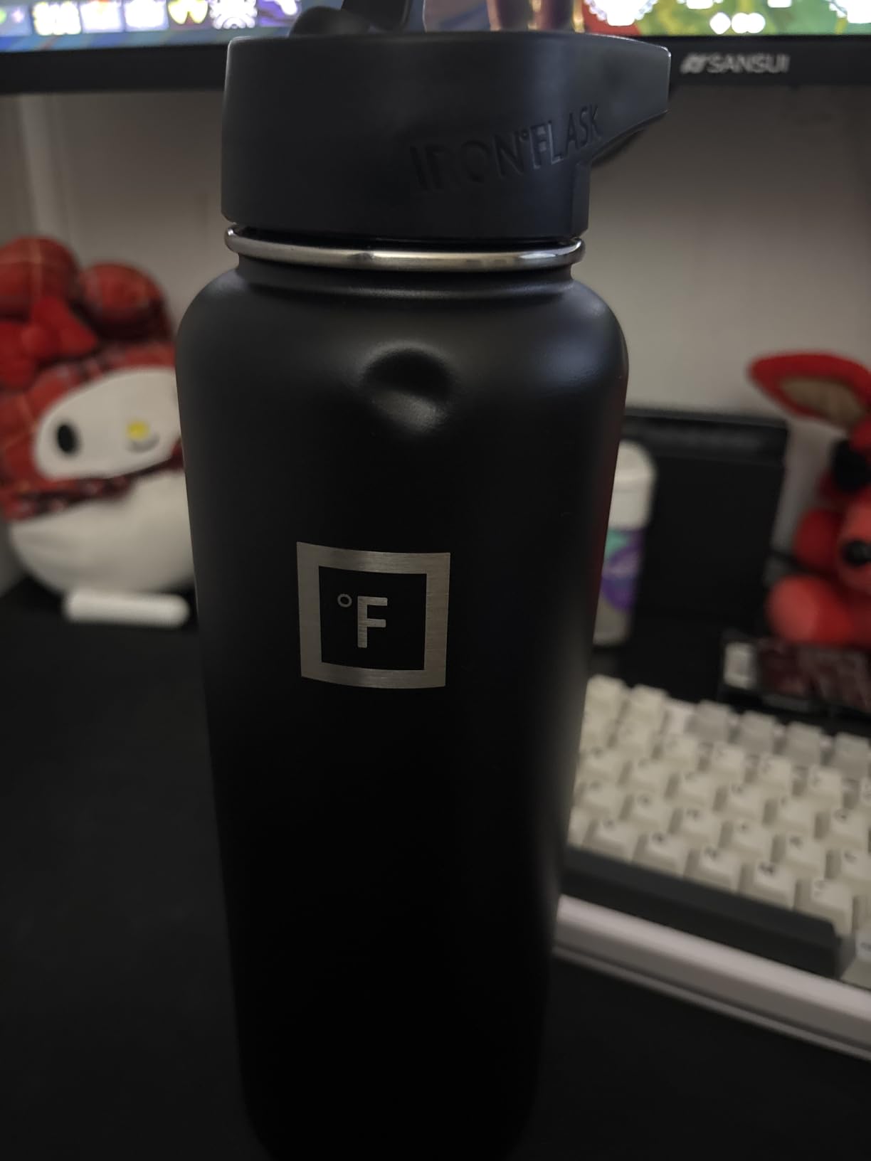 IRON °FLASK 40 oz Wide Mouth Water Bottle with Straw | Insulated Stainless Steel Sports Water Bottle with Leakproof Straw Lid - BPA Free, Cold 24 Hrs, Sweat Free (Midnight Black) customer photo 1