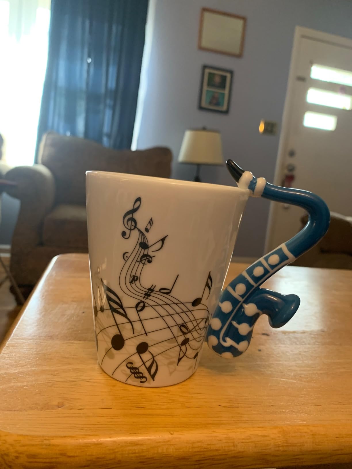 13.5 oz Saxophone Coffee Mug, Musical Notes Mug Sax Cup for Music Lovers customer photo 1