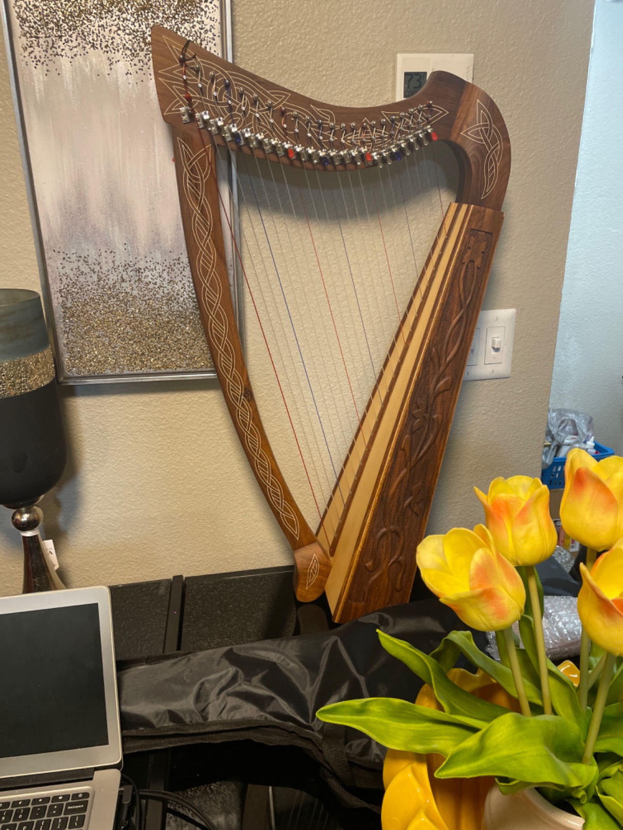 Heather Harp w/Full Chelby Levers - Vine Engraved customer photo 1