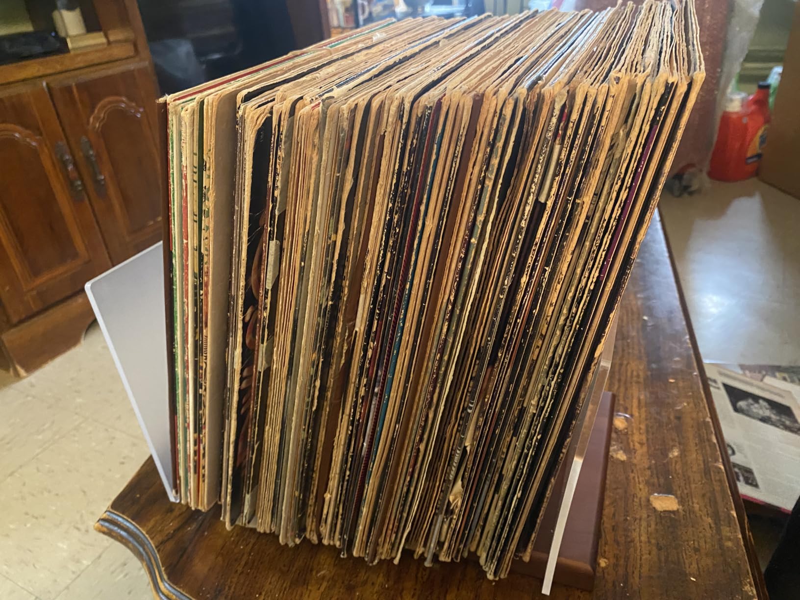 Premium Vinyl Record Storage - a Mid-Century Style Record Holder for Albums, 60-70 LP Capacity - Complements Any Record Player (Brown) customer photo 1