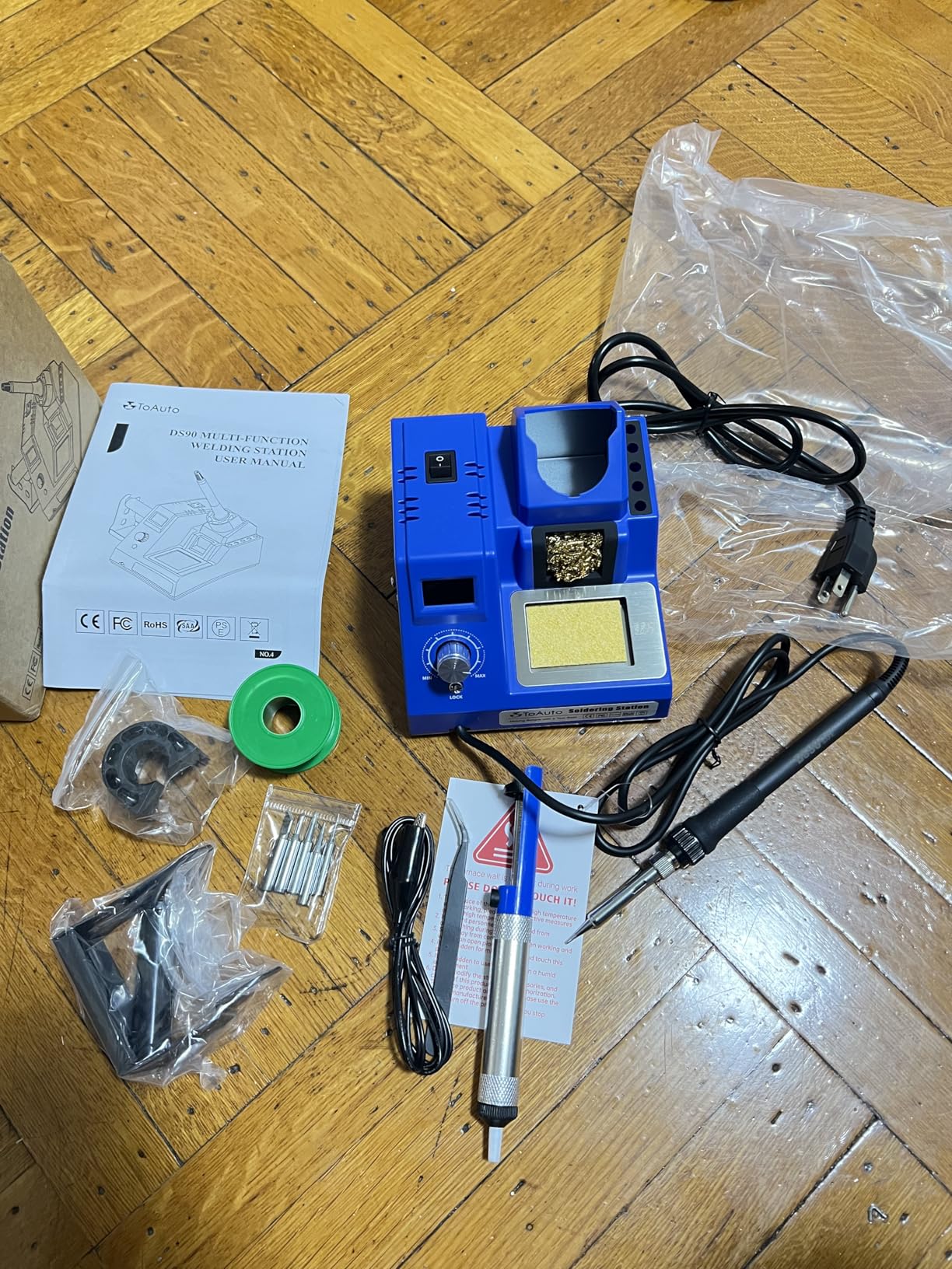 TOAUTO DS90 Soldering Station - °F & °C Dual Digital Display Soldering Iron Station Kit, 90W Soldering Iron, 302℉- 842℉ Temperature, Anti-Static & Grounding Wire, Auto Standby & Sleep, 5 Solder Tips customer photo 1