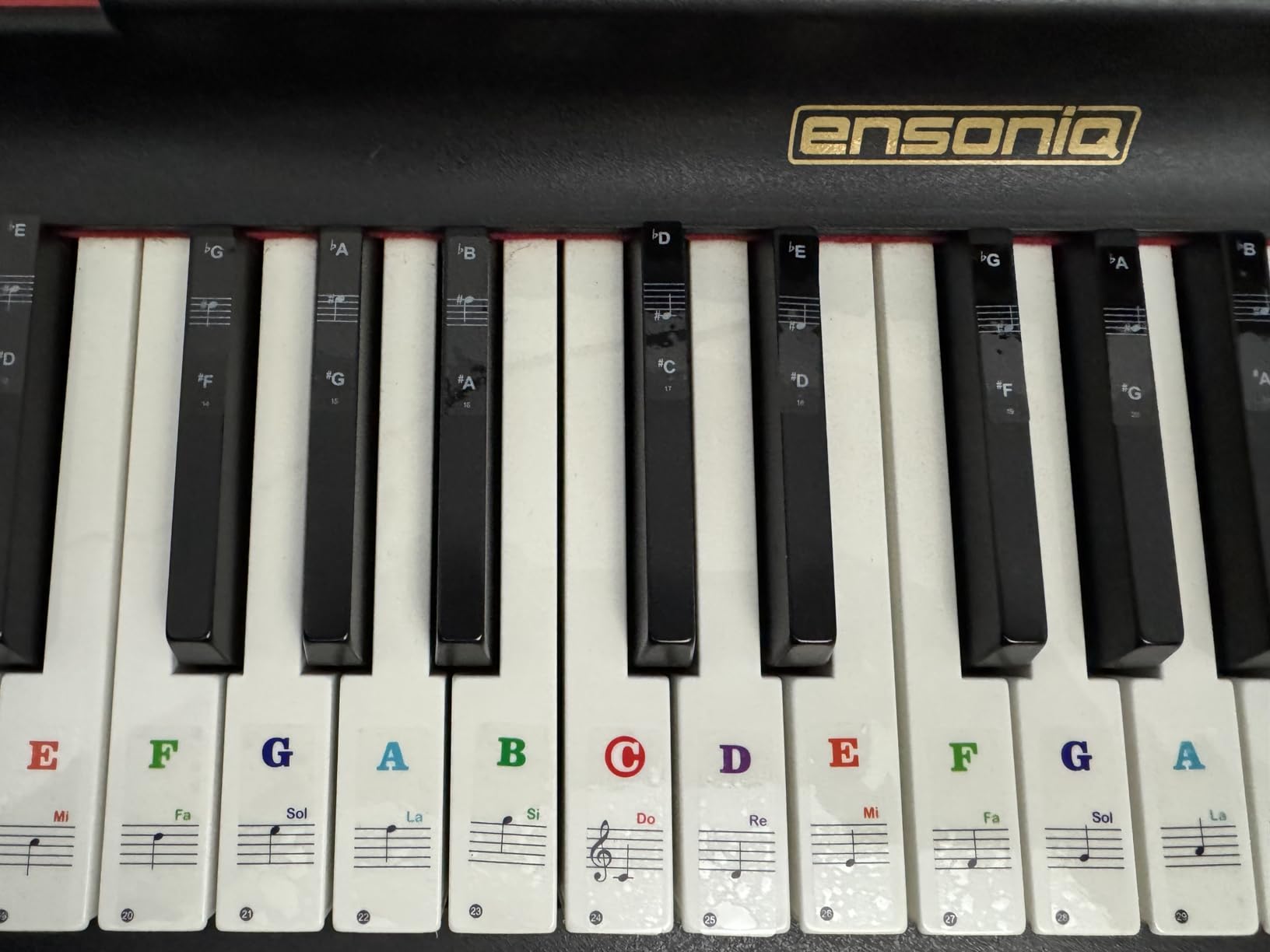 Piano Keyboard Stickers for 88/61/54/49/37 Key, Bold Large Letter Piano Stickers for Learning, Removable Piano Keyboard Letters, Notes Label for Beginners and Kids, Multicolor customer photo 2