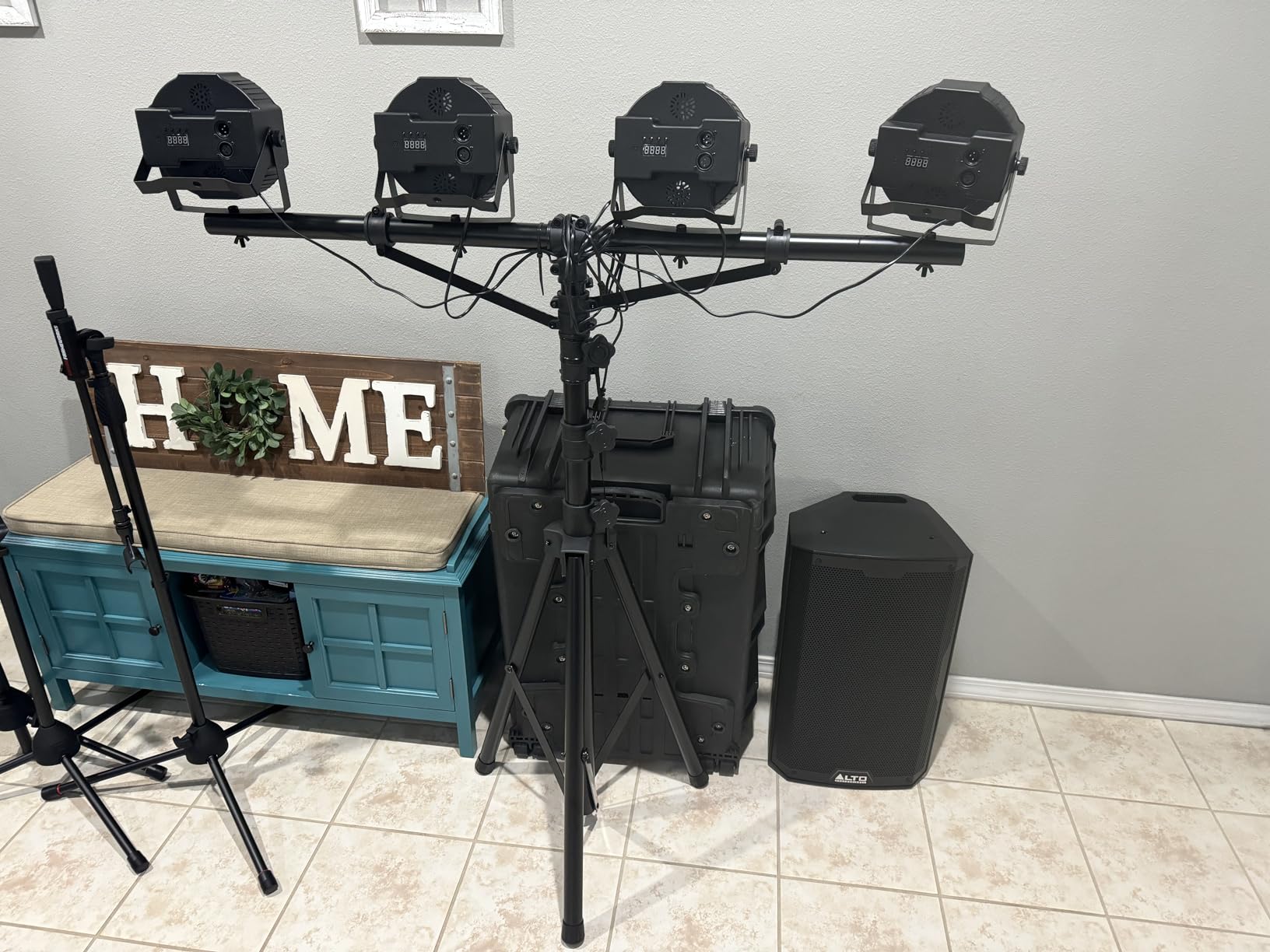 Sound Town DJ Lighting Stand-Adjustable Height, 11.5 ft Tall with Truss, Portable Lighting Truss System and T-Bars (STLS-001) customer photo 2