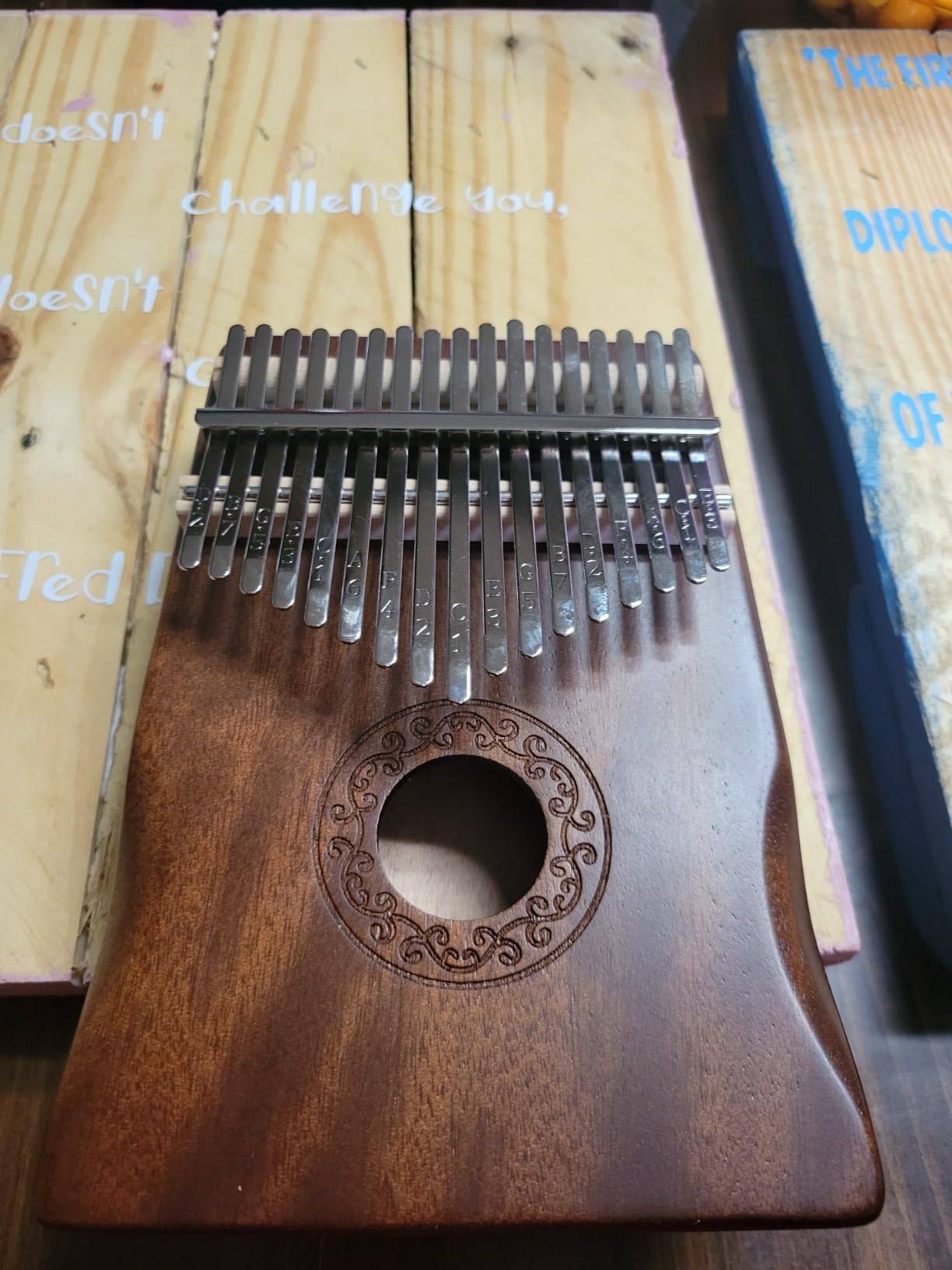 Kalimba Thumb Piano 17 Keys Finger Piano with Instruction | Solid Wood Thumb Piano for Beginners Adults, Portable Finger Piano with Instruction - I deal Musical Gift for Relaxation customer photo 1