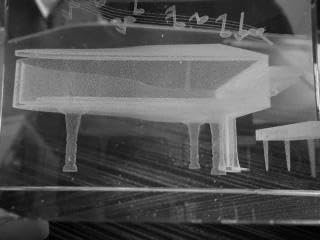 3D Piano Paperweight Laser Etched in Crystal Glass Cube for Graduation Christmas Birthday Valentine's Day customer photo 1