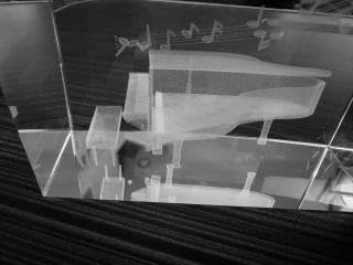3D Piano Paperweight Laser Etched in Crystal Glass Cube for Graduation Christmas Birthday Valentine's Day customer photo 2
