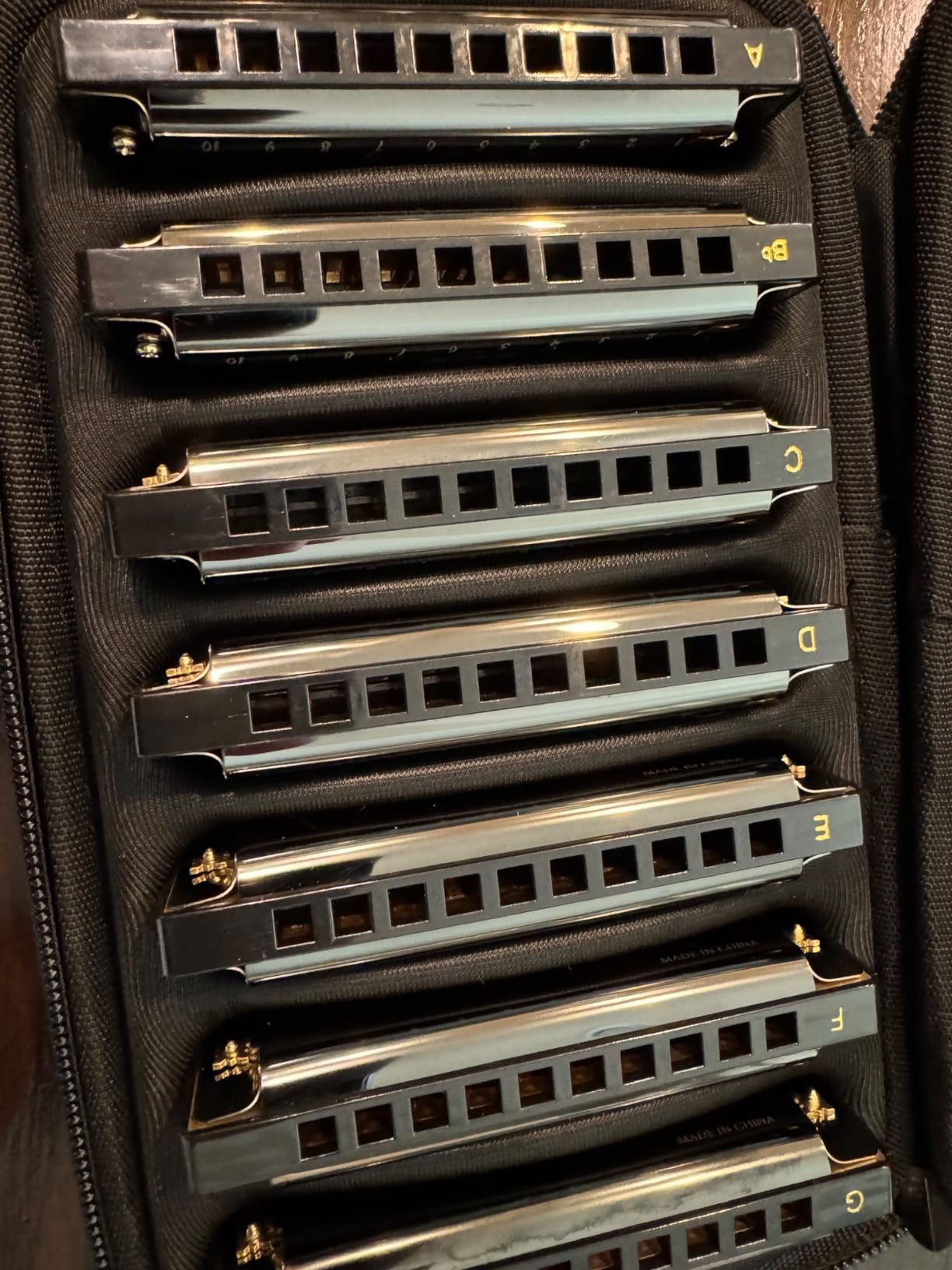 JDR Harmonica Set of 7 Key of C D E F G A Bb 10 Holes 20 Tones Blues Harp Diatonic Mouth Organ with EVA Protective Case for Adults Kids Beginner Professional Intermediate Student Gift Black customer photo 2