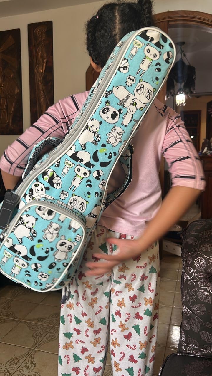 MUSIC FIRST Original Design 15mm Padded Cartoon Panda Violin Bag, 1/4 1/2 Soft Violin Case, Violin Travel Bag, Violin Backpack (Max bow length 62cm) customer photo 1