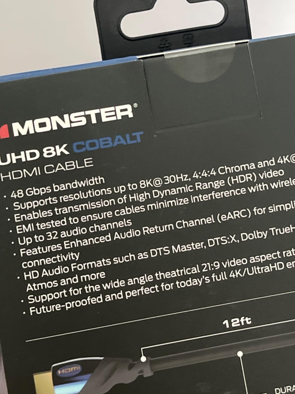 Monster 8K HDMI Cable 4 FT, Ultra High Speed 48 Gbps HDMI Cable, 60/120Hz, Dynamic HDR, eARC, 24K Gold Contacts, V-Grip, for Xbox Series X, PlayStation 5, TV, Monitor customer photo 2