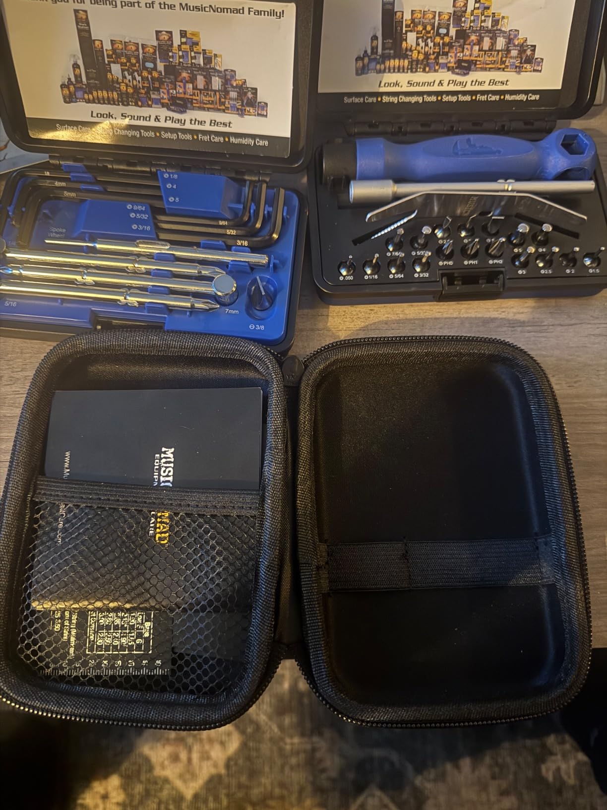 MusicNomad KEEP IT SIMPLE, SETUP (KISS) Starter Kit Bundle - 6 pc. Gauge Set, 26 pc. Guitar Tech Tool Set, 11 pc. Truss Rod Wrench Set (MN609) customer photo 2