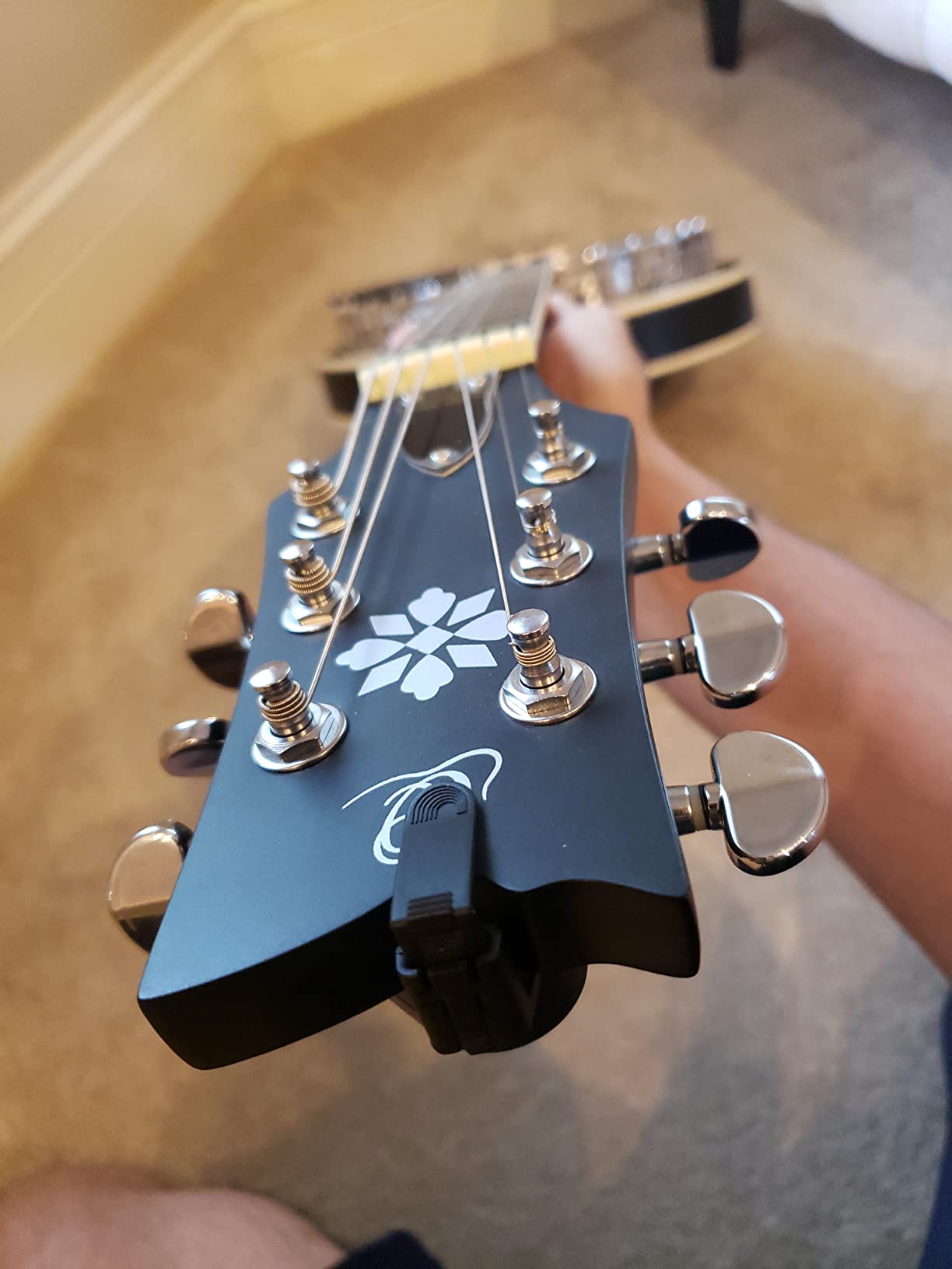Ortega Raven Series Left-Handed 6-String Acoustic-Electric Banjo w/Bag (OBJE356-SBK-L) customer photo 2