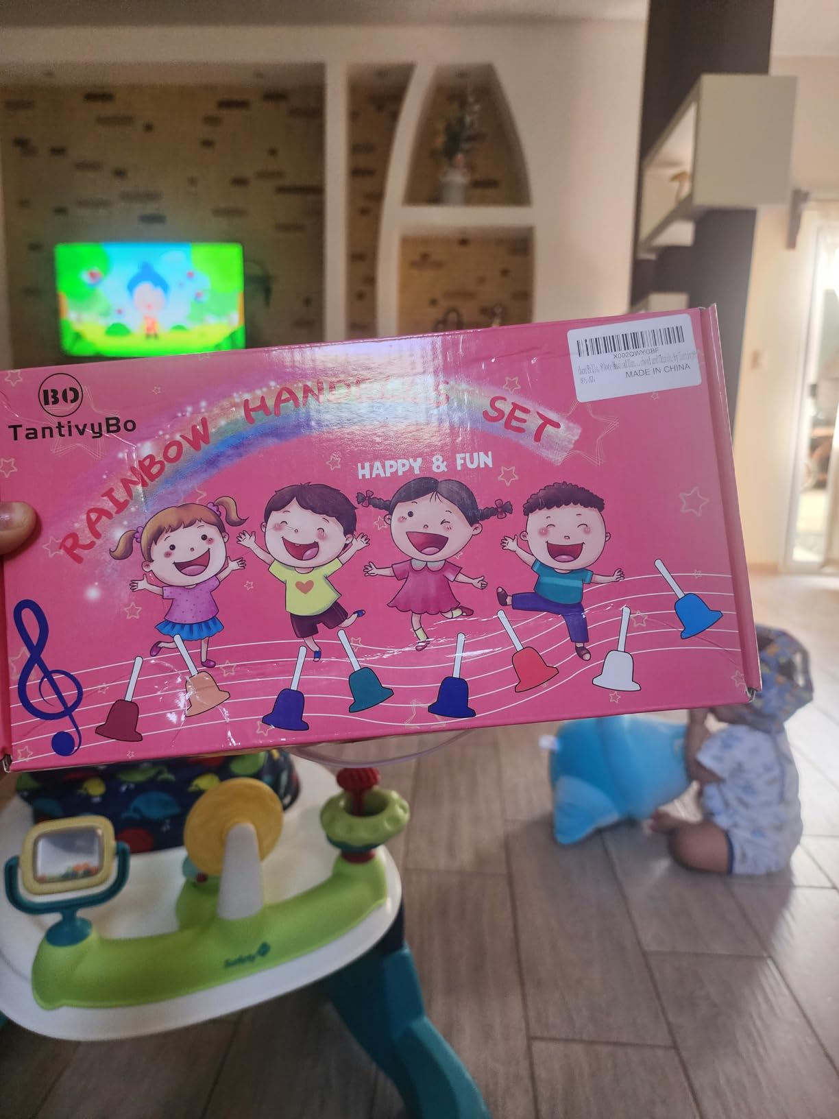 Hand Bells, 8 Note Musical Handbells Set with 17 Songbook Musical Toy Percussion Instrument for Toddlers Children Kids for Children's Day Family Activity School and Church (Multicolored) customer photo 1