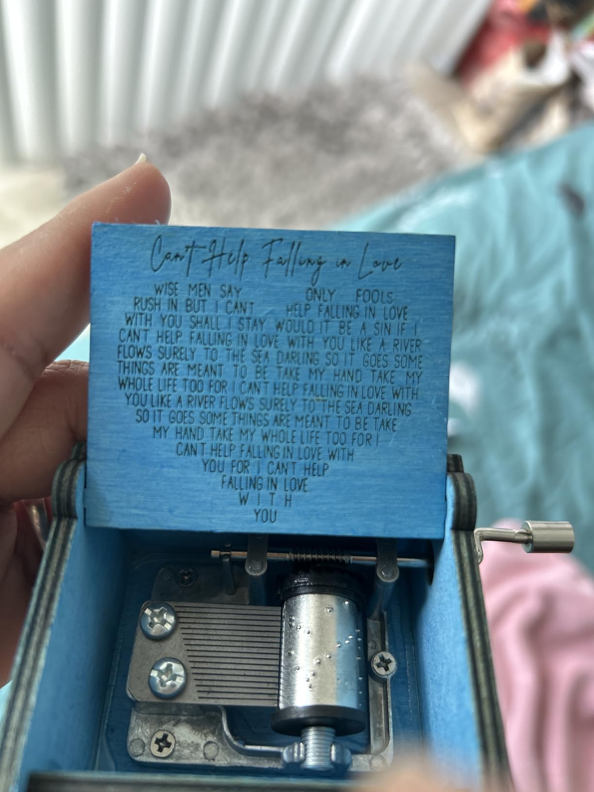 Can't Help Falling in Love Wood Music Box, Antique Engraved Music Boxes | Wooden Music Box Gifts for Lover, Boyfriend, Girlfriend, Husband, Wife (Black) customer photo 1