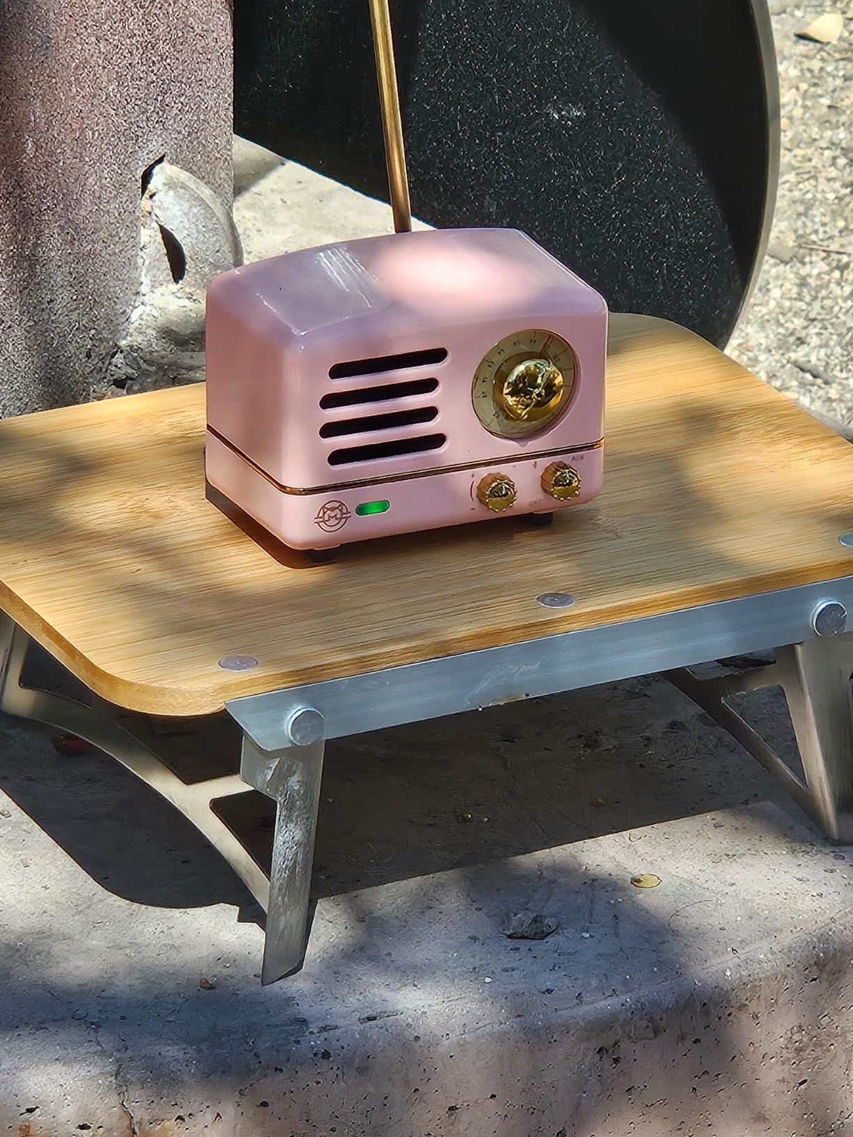 Muzen OTR Walnut Retro Vintage Bluetooth Speaker, Small FM Radio/AUX Gift customer photo 2