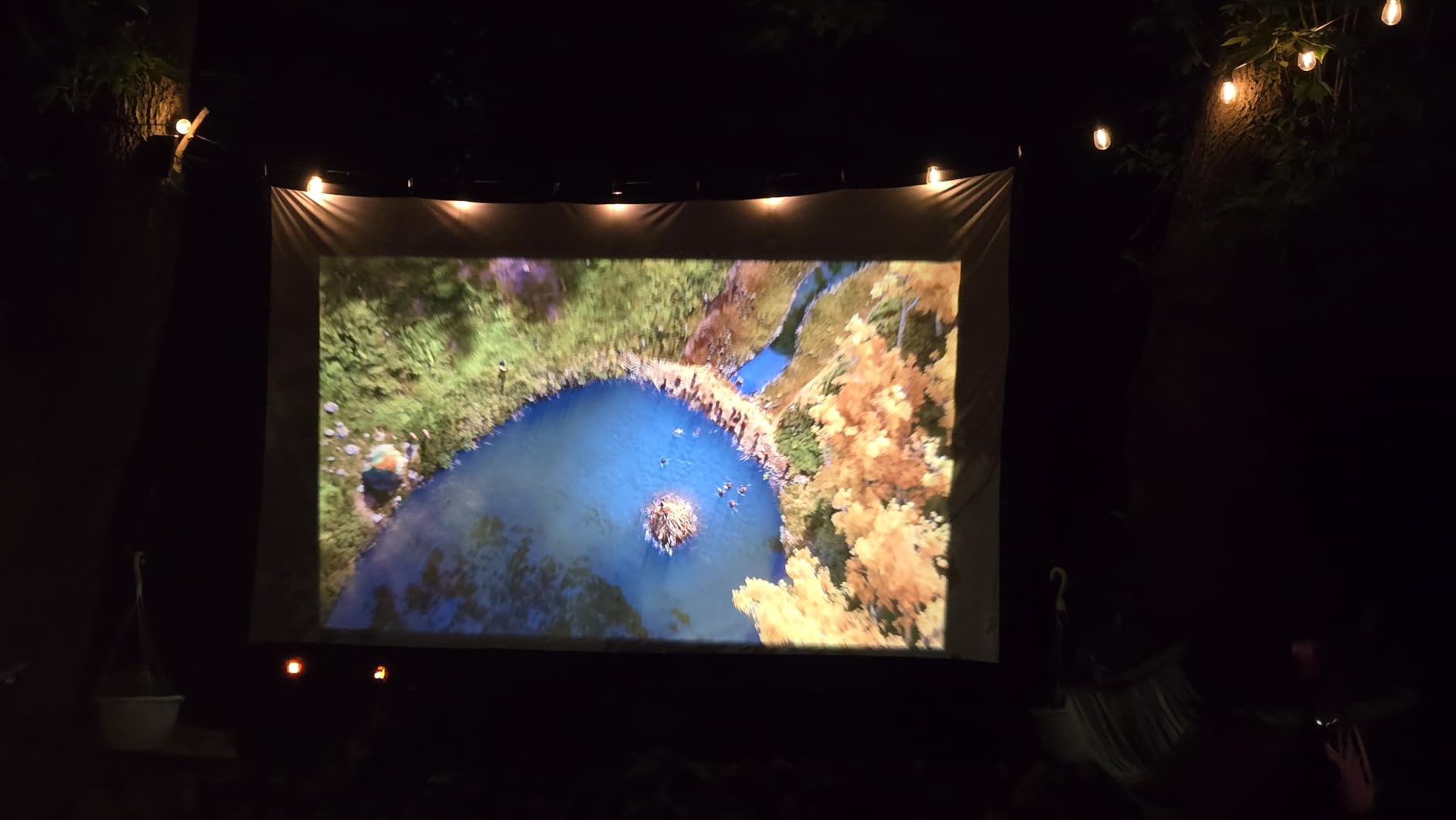 AAJK 150inch Outdoor Projector Screen Anti Crease Portable Movie Screen customer photo 2