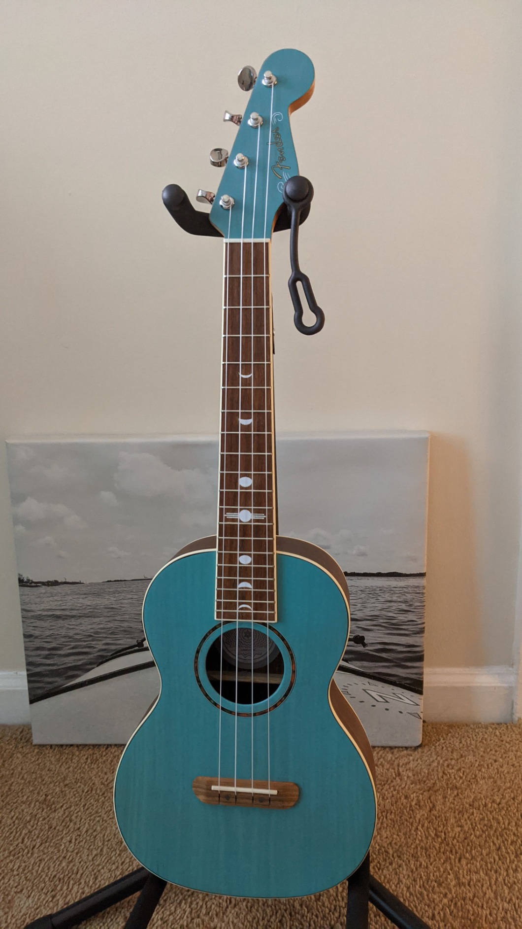 Fender Dhani Harrison Tenor Ukulele, Sapphire Blue, with Gig Bag customer photo 2