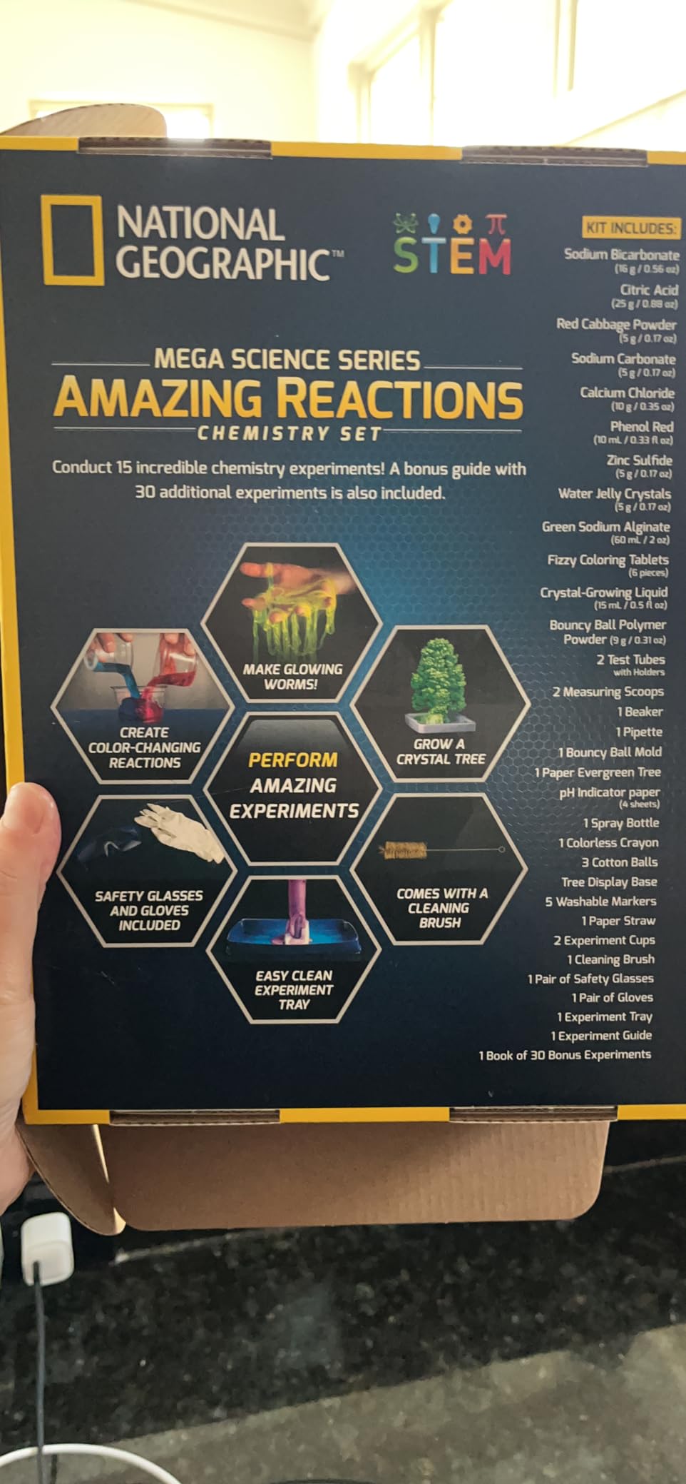 National Geographic Amazing Chemistry Set with 100+ Experiments Ages 8-12 | Crystal Growing, Chemical Reactions, STEM Projects, Hands-On Science Experiments, Science Kit, Birthday Gift customer photo 2