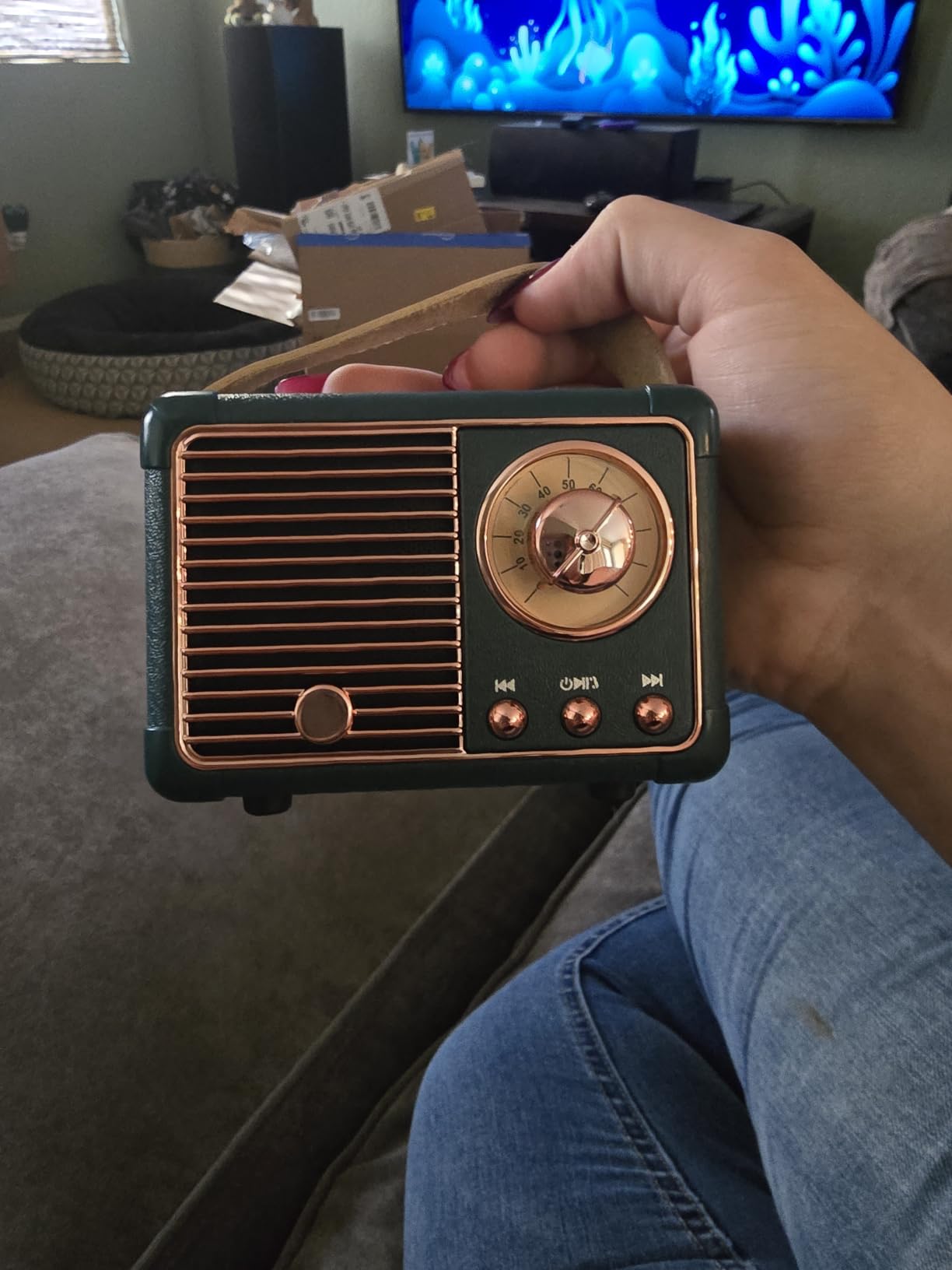 Baolira Retro Bluetooth Speaker, Vintage Decor, Gifts for Teen Girls Women | Small Portable Speaker, Wireless Speaker, HD Stereo Sound, Retro Decor for Home Bedroom Kitchen customer photo 2