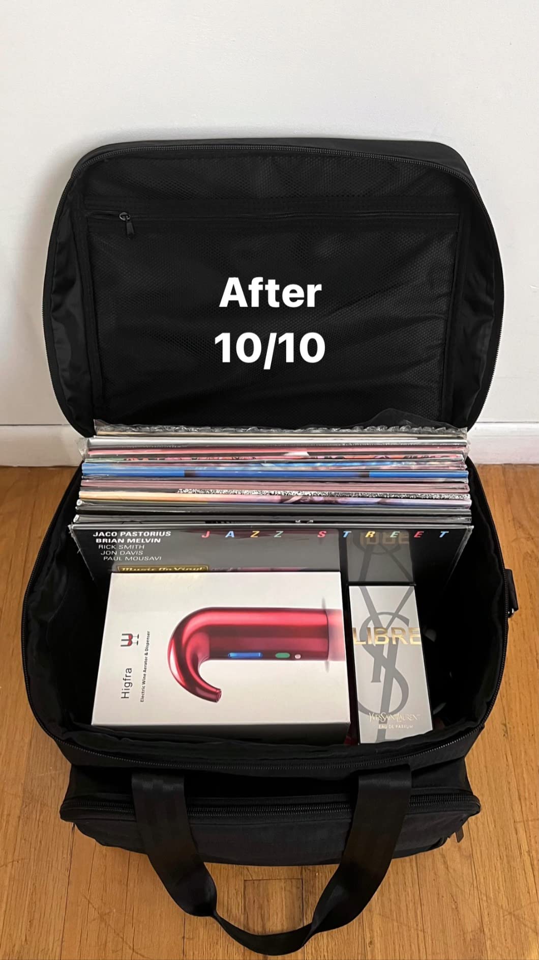 Trunab Vinyl Record Carrying Bag Albums Storage Case with Dividers,Black | Holds up to 60 LP Records, Portable Vinyl Holder for Travel & Collection customer photo 1