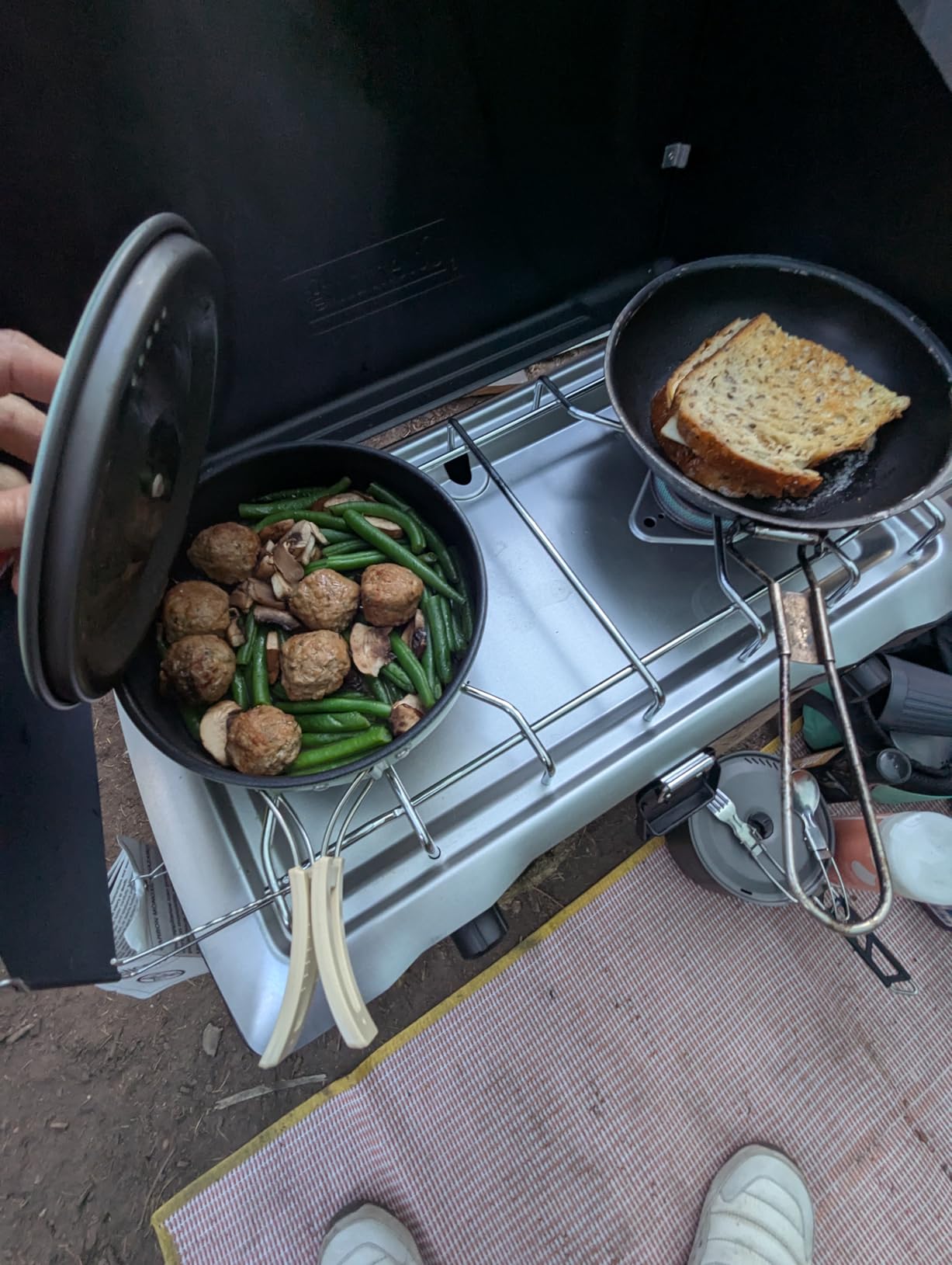 Coleman Triton 2-Burner Propane Stove, Portable Camping Cooktop with 2 Adjustable Burners & Wind Guards, 22,000 BTUs of Power for Camping, Tailgating, Grilling, BBQ, & More customer photo 1
