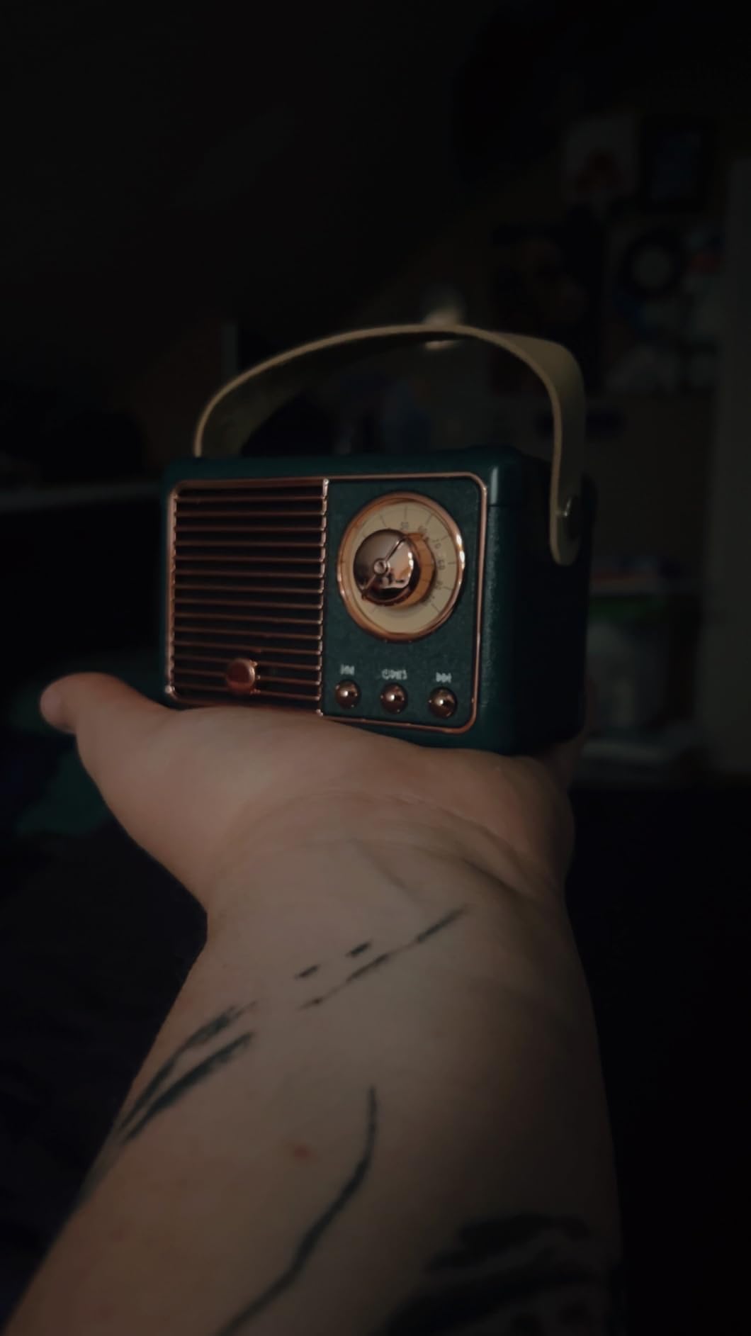 Dosmix Retro Bluetooth Speaker, Small Vintage Decor, Cute Birthday Gifts Blue customer photo 1