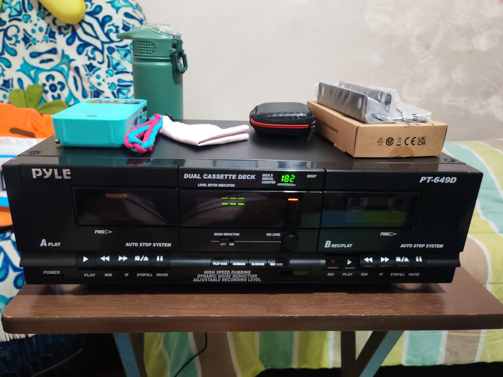PyleUsa Dual Stereo Cassette Tape Deck - Double Cassette Recorder w/ MP3 Music Converter, RCA for Recording, Dubbing, USB, Retro Design customer photo 1