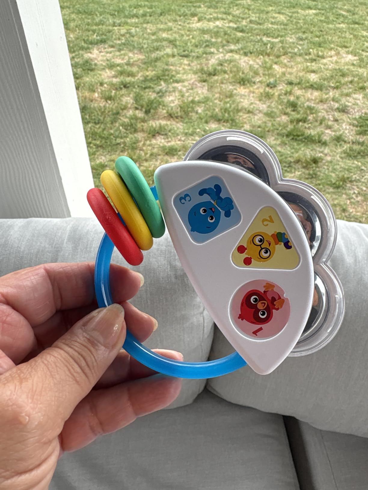 Baby Einstein Tiny Tambourine Musical Toy & Rattle, BPA Free, Take Along, Age 3 Months+ customer photo 1