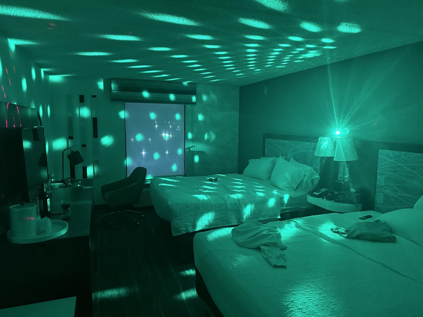 Dj Party Disco Ball Lights with Pattern and Sound Activated,10 ft USB Cable, Laucnpty LED Stage Strobe Light that Sync with Music, Christmas Rave/Home Karaoke/Dance/Club Bar Lights for Parties customer photo 1