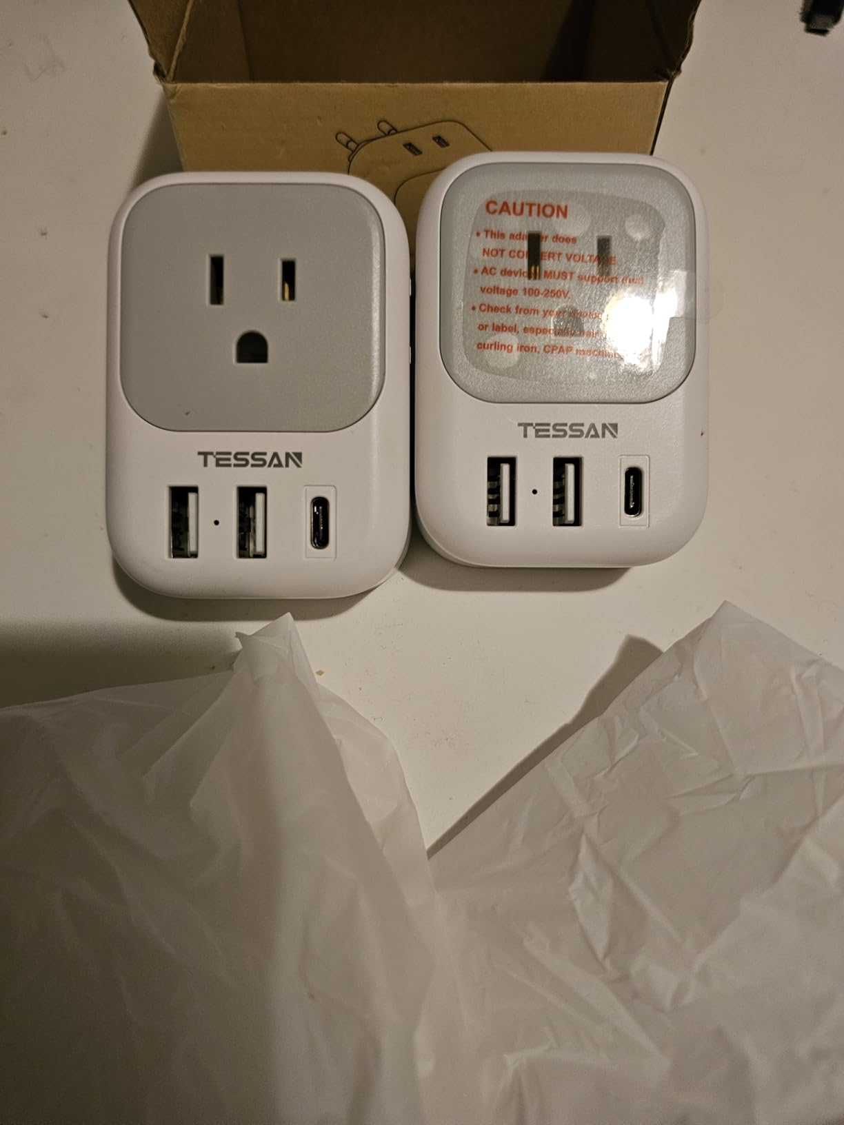 TESSAN European Travel Plug Adapter 2 Pack, Type C Plug | Not Voltage Converter, 4 Outlets 3 USB (1 USB C PD 20W), For Europe Italy Spain France Portugal Iceland Germany customer photo 1