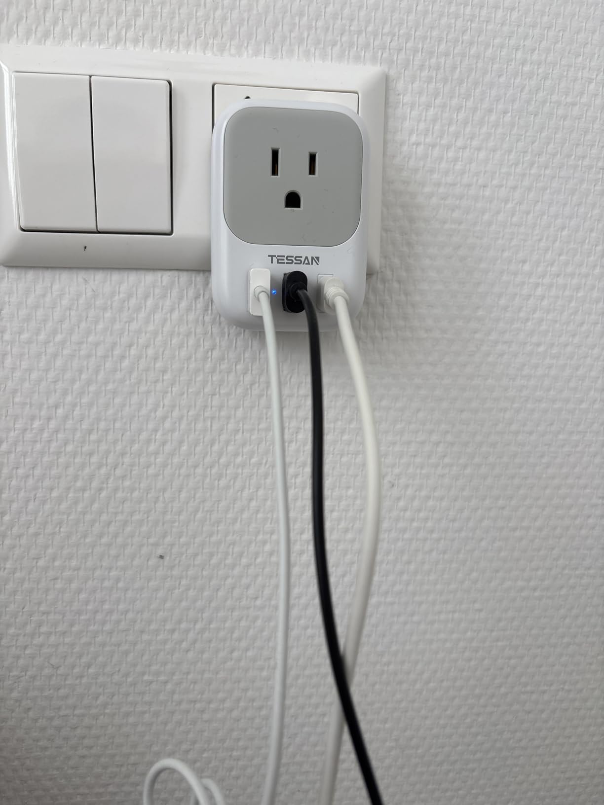 TESSAN European Travel Plug Adapter 2 Pack, Type C Plug | Not Voltage Converter, 4 Outlets 3 USB (1 USB C PD 20W), For Europe Italy Spain France Portugal Iceland Germany customer photo 2
