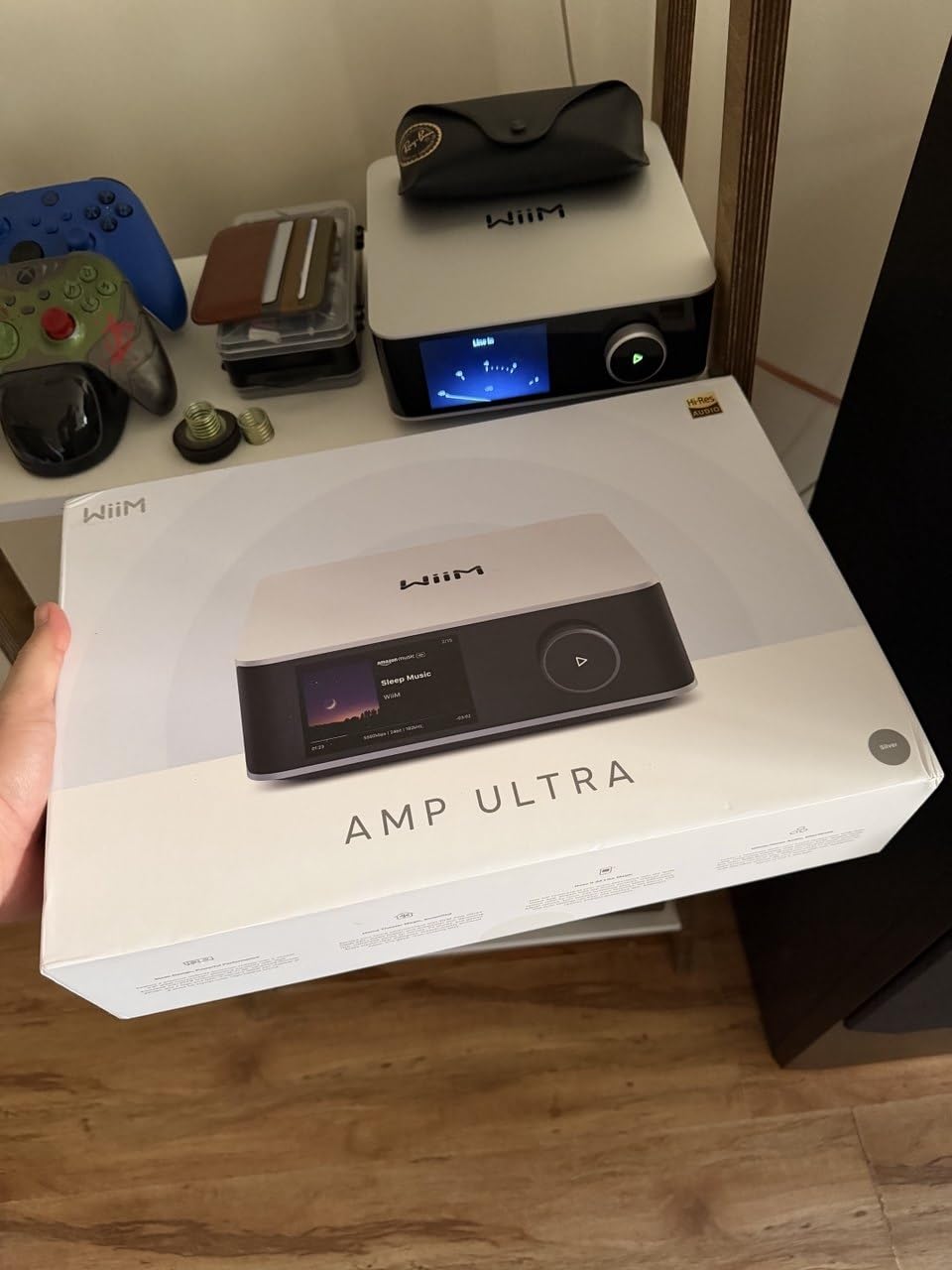 WiiM Amp Ultra with Voice Remote 2 | 100W Streaming Amplifier with Premium ESS ES9039Q2M DAC & Dual TI TPA3255 Amps | Built-in RoomFit EQ & Touchscreen | HDMI ARC, Optical, RCA Inputs | Silver customer photo 1