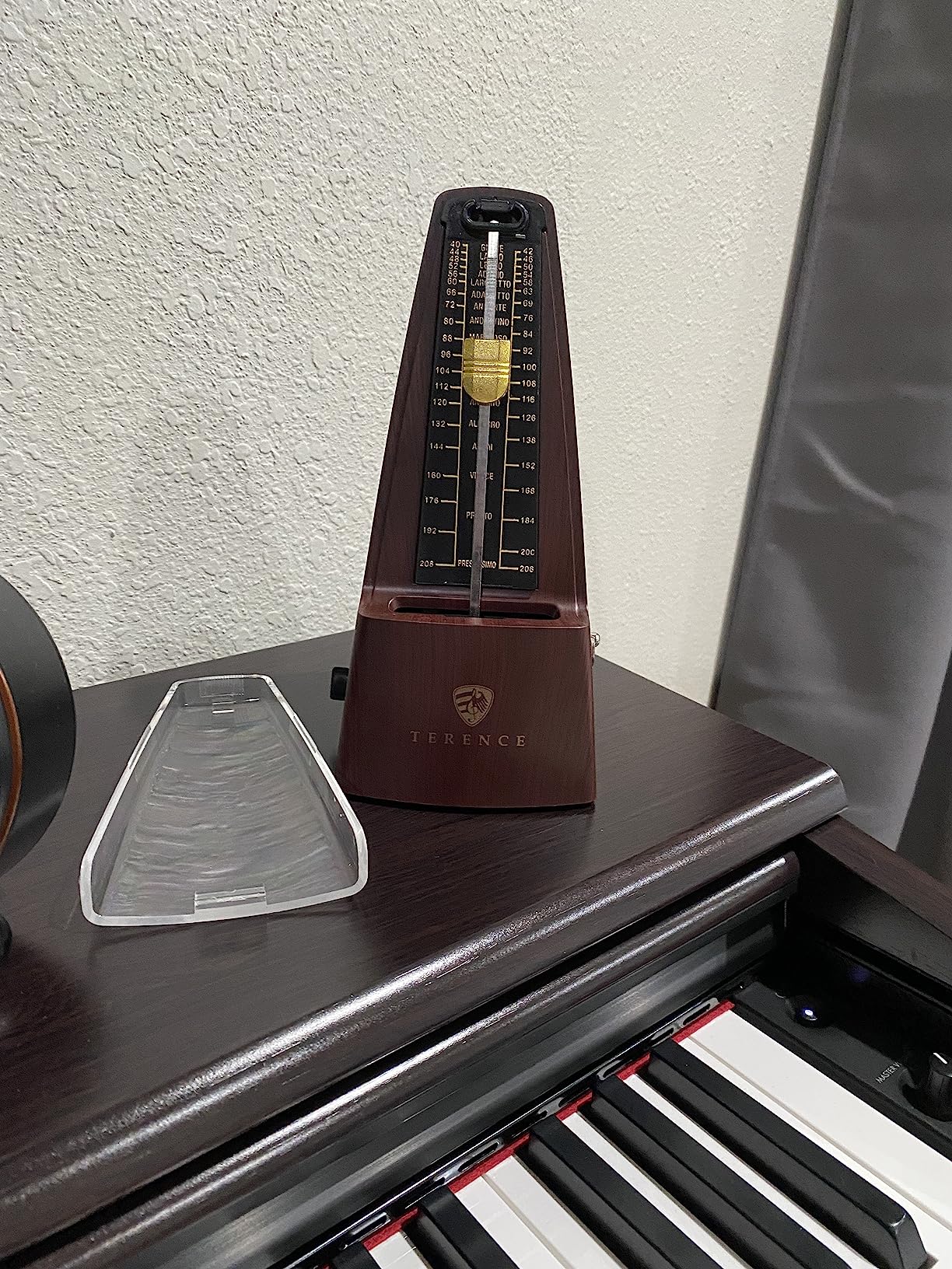 Mechanical Metronomes for Piano Guitar Violin Bass Drum and Other Musical Instruments Loud Sound and High Precision Track Beat and Tempo for Beginners (Wood Grain) customer photo 1