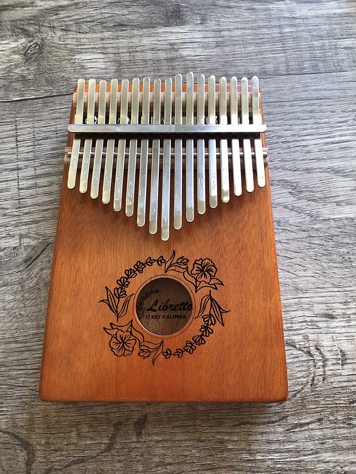 Libretto Kalimba Solid Wood Thumb Piano 17 Keys, Portable Mbira Finger Piano with Tune Hammer, Flannel Bag, Manual, Cleaning Cloth, Finger Covers, and Stickers, Great Gift for Kids and Adult Beginners customer photo 2