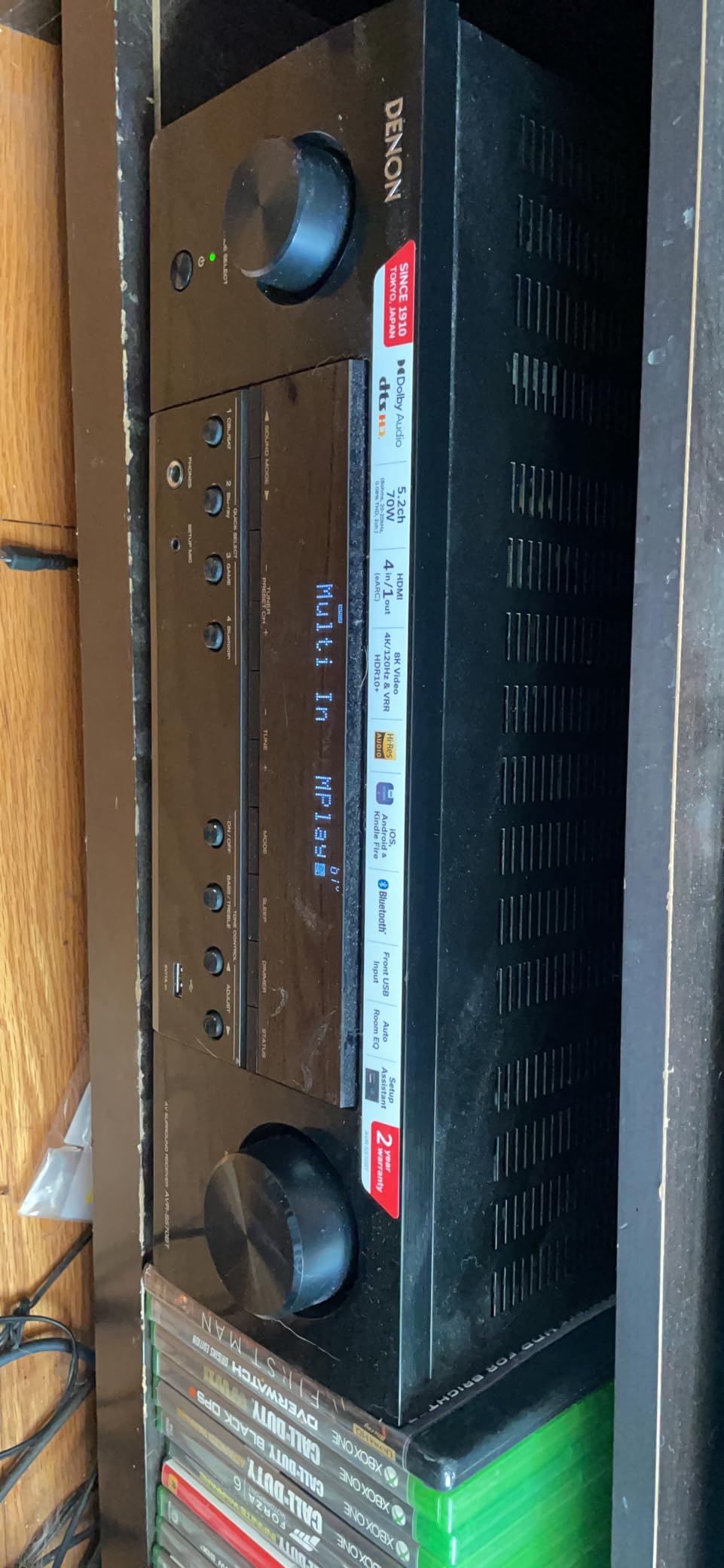 Denon AVR-S570BT 5.2 Channel AV Receiver - 8K Ultra HD Audio & Video customer photo 1