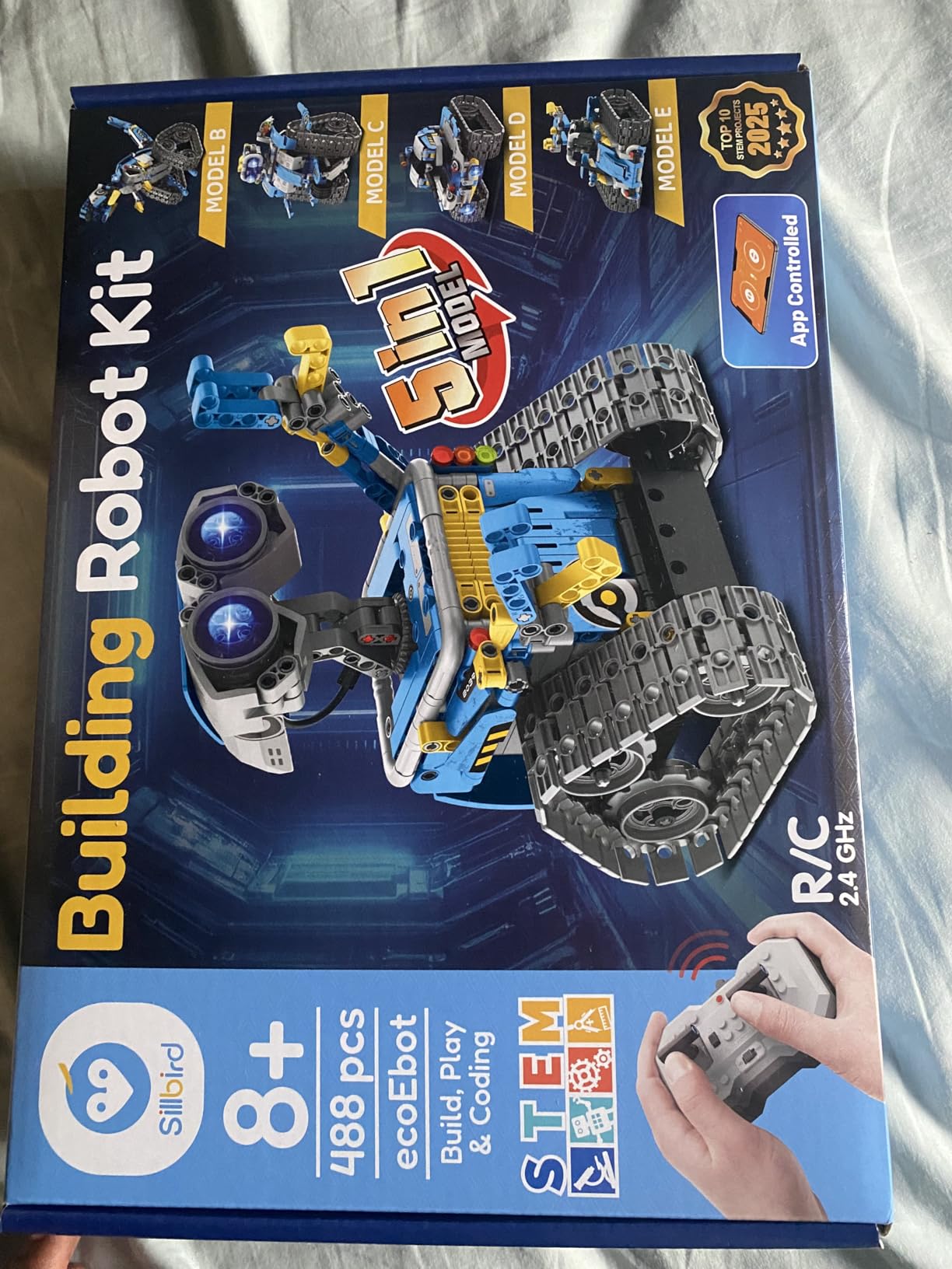 Sillbird STEM Robot Building Kit with Remote Control Gifts for Boys 8-13 | Coding Robotic Set, Educational Birthday Gifts, App-Controlled, Buildable 5in1 Models, Rechargeable Toys for Kids, 488 Pieces customer photo 1