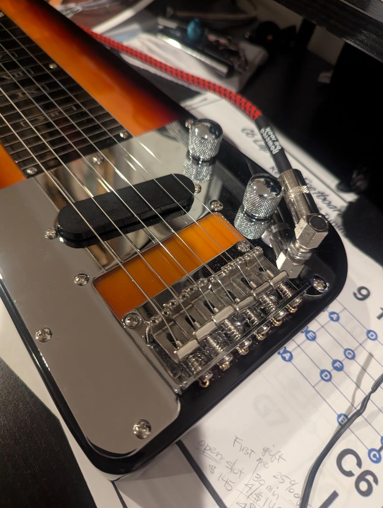 Lap Steel Guitar 6 String Slotted Head Stock Electric Slide Guitars Blue Color customer photo 2