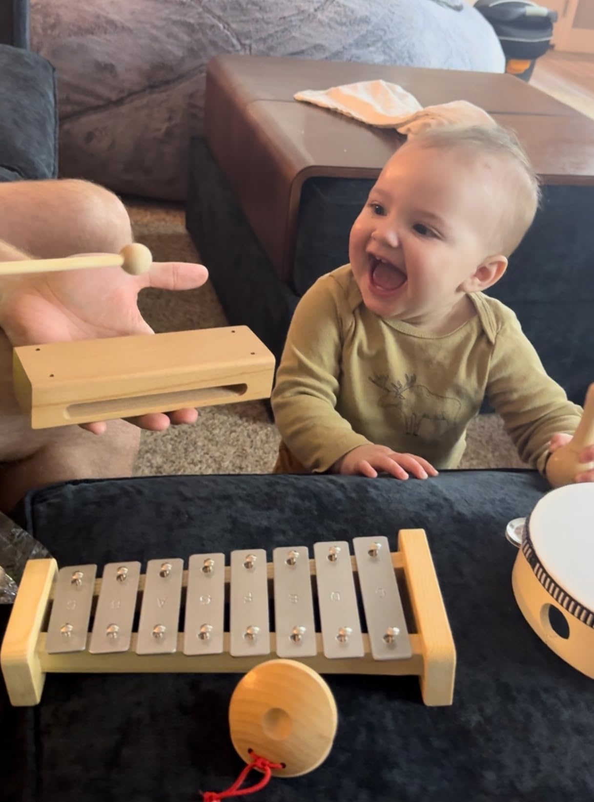 Kids Musical Instruments, 100% Natural Wooden Music Percussion Toy Sets, 23 Pcs Tambourine Xylophone Toys for Kids, Girls Boys Preschool Education Early Learning Musical Toys with Bags customer photo 1