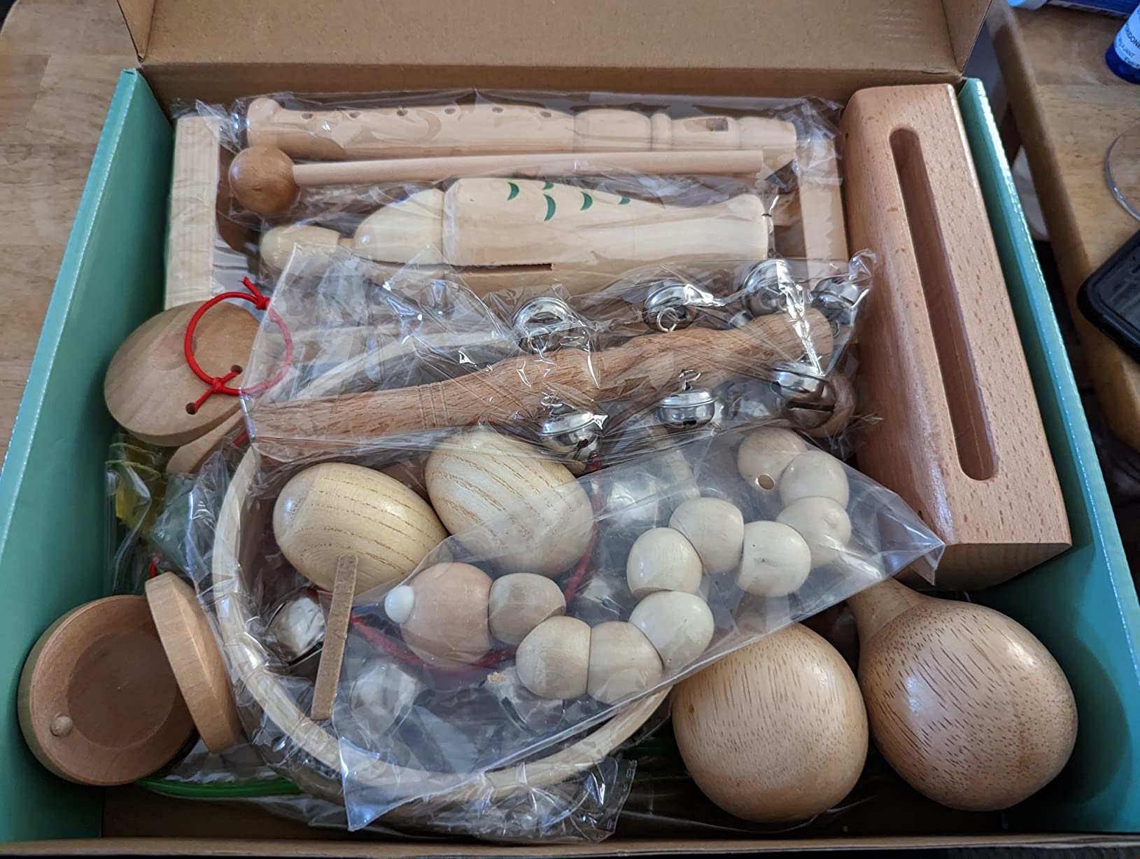 Kids Musical Instruments, 100% Natural Wooden Music Percussion Toy Sets, 23 Pcs Tambourine Xylophone Toys for Kids, Girls Boys Preschool Education Early Learning Musical Toys with Bags customer photo 2