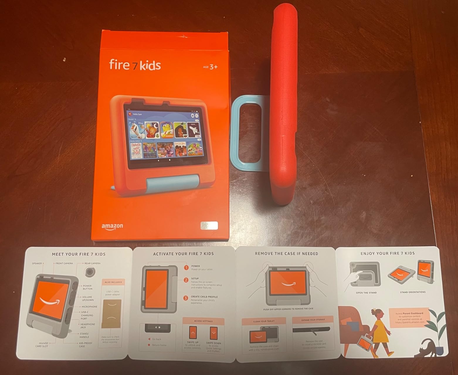 Amazon Fire 7 Kids tablet, ages 3-7, 16 GB, Blue customer photo 1