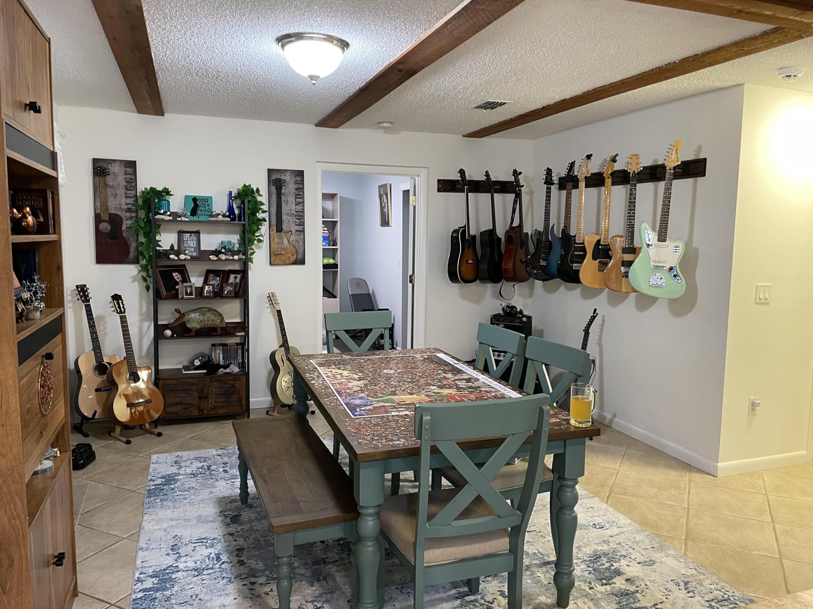 STRICH Guitar Wall Mount Hangers - Holds 5 Guitars, Aluminum Painted Black, Strong Aluminum Metal Stand Rack, Adjustable Display Set, SMH-05W customer photo 2