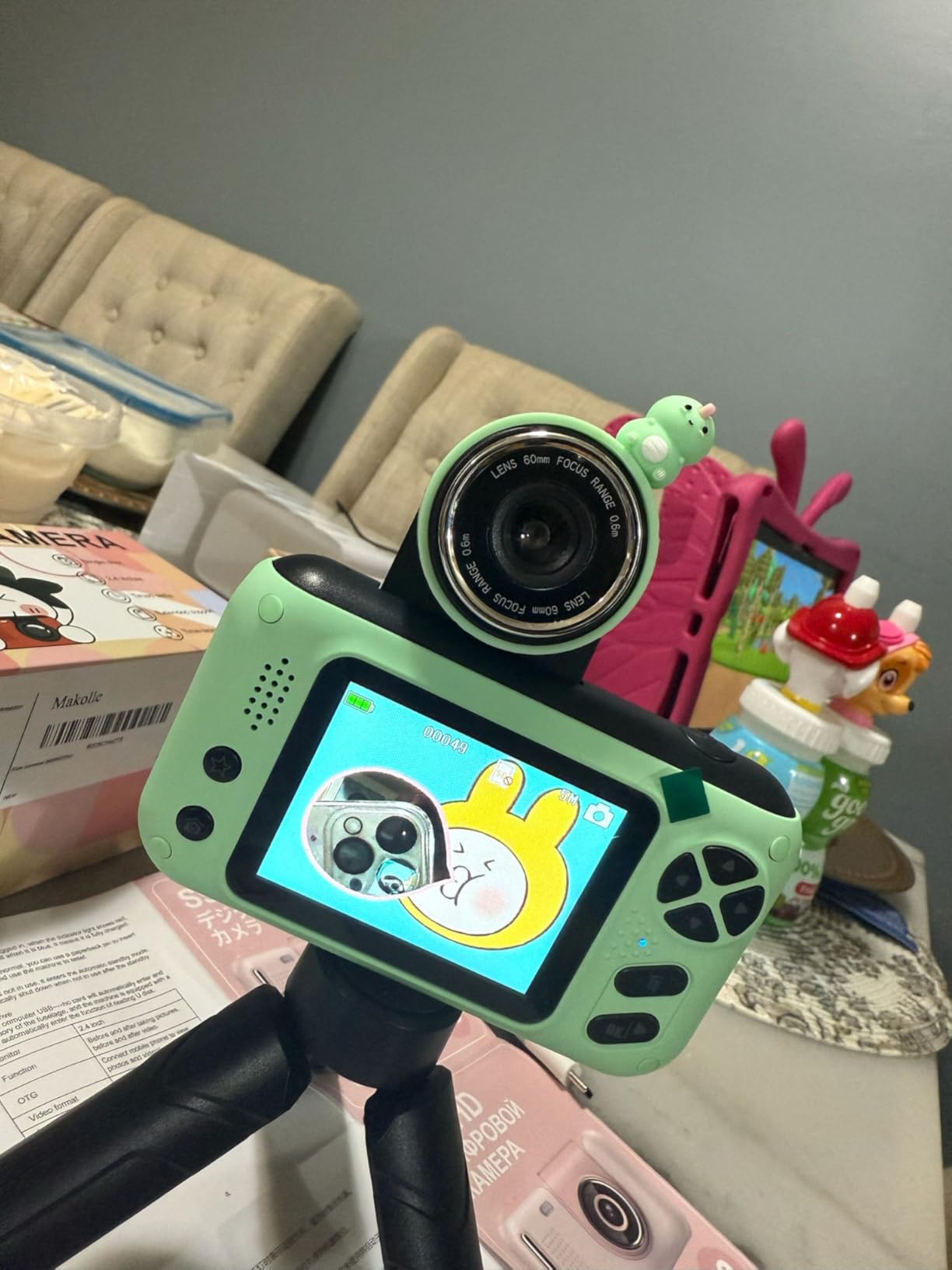 Makolle Kids Camera Toys for Girls 3-12 Year Old, HD Digital Video Camcorder Camera with Tripod, Children Chritmas Birthday Gift with SD Card-Pink customer photo 2