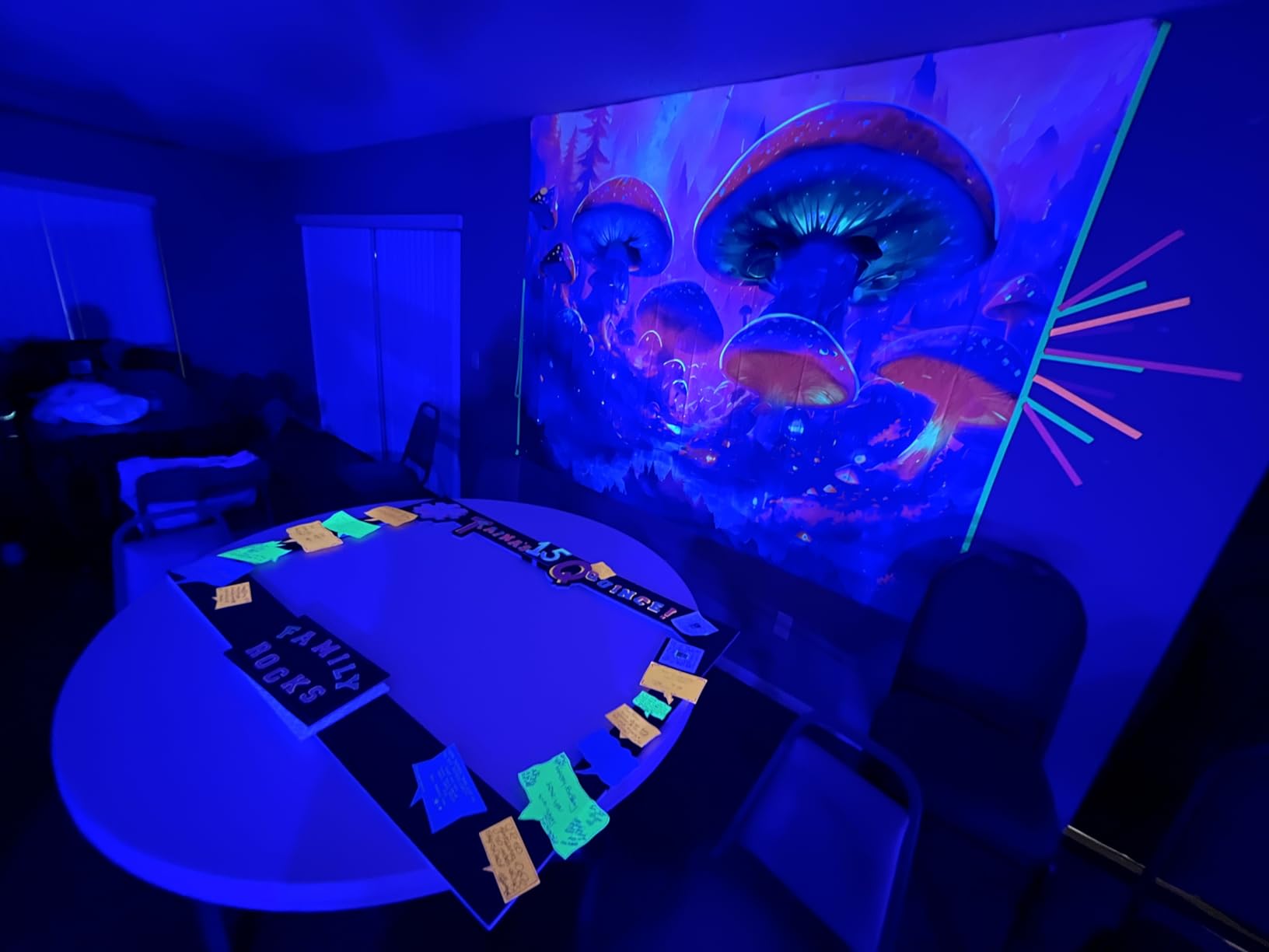 U'King Black Lights for Glow Party 72W UV 36LED Blacklight Glow in The Dark Black Light Strobe with Remote Control DMX Portable for Tapestry, Church, Parties, Birthday, DJ Bars, Nightclubs customer photo 2