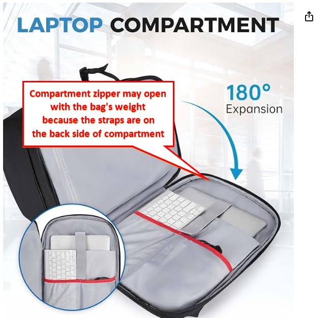 BAGSMART Camera Bag for DSLR, Waterproof Camera Backpacks for Photographers, Camera Case with Laptop Compartment-15.6