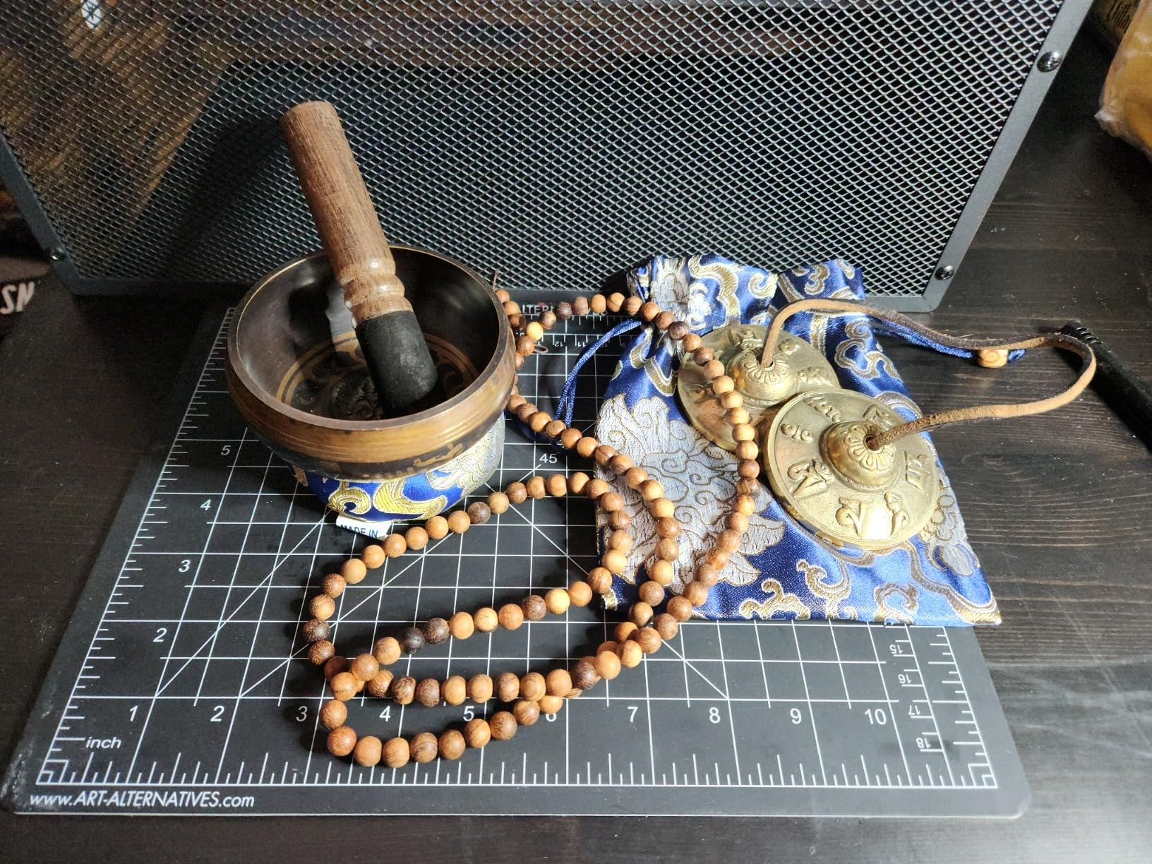 Artcome 7PCS Tibetan Meditation Set - Tibetan Singing Bowl & Tibetan Tingsha Cymbals Bells Handmade in Nepal for Meditation, Yoga, Tranquility, Relaxation, Chakra Healing, Stress Relief & Mindfulness customer photo 2