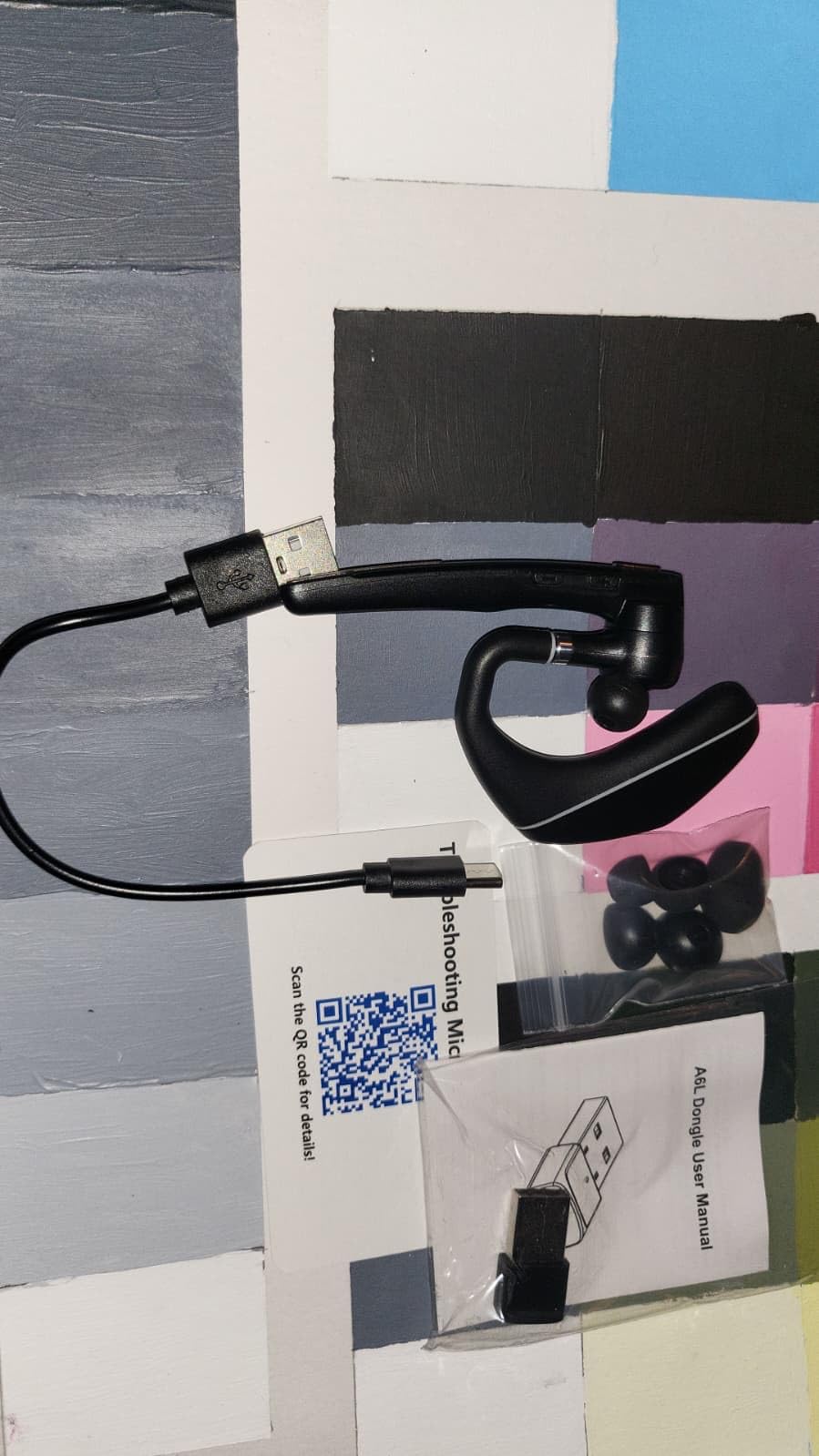 EKVANBEL Bluetooth Headset V5.3, Wireless Earpiece with 1000mAh Charging Case, 96H Talktime, Hands Free Noise Canceling Headphones with Dual-Mic for Computer Cell Phones Trucker Home Office Work customer photo 1