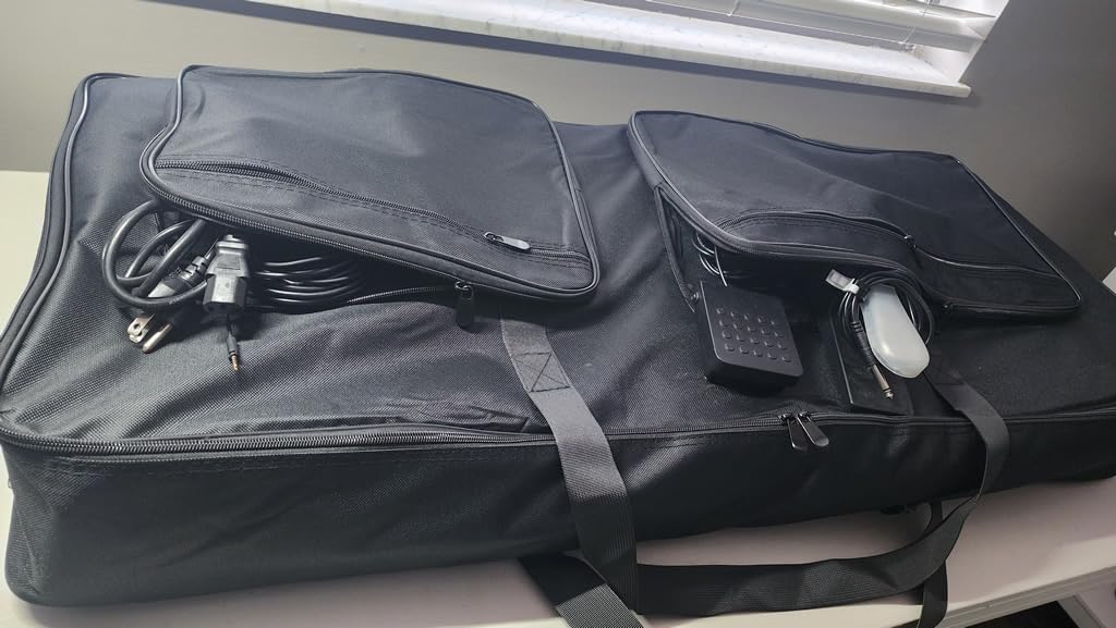 88 Key Keyboard Case 53.9''x7.1''x14.6'', Portable Padded Piano Bag Keyboard Gig Bag with Handles and Adjustable Shoulder Straps with 4-Pocket for Keyboard Accessaries (Black) customer photo 2