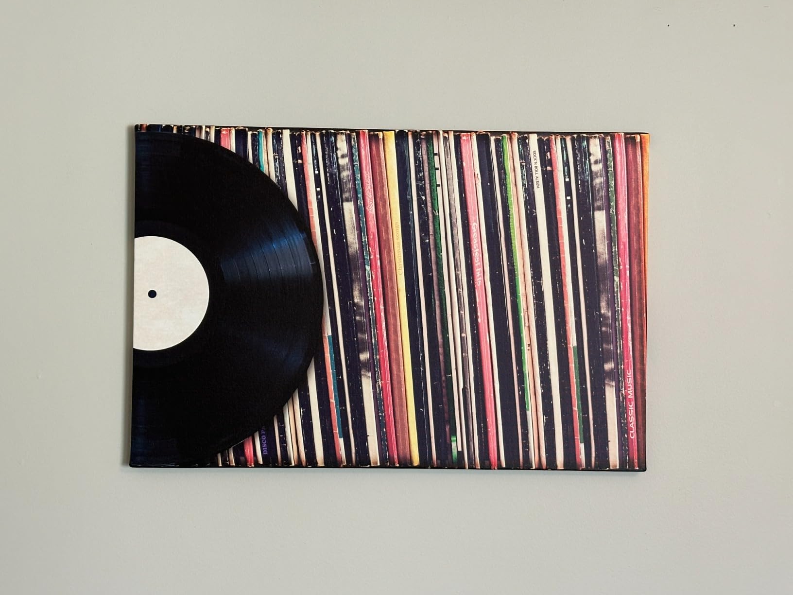 Framed Music Wall Art Canvas - Medium and Large Music-Themed Prints for Living Room, Office, Studio, Airbnb, Café Décor (Vinyl Records Collection, 16